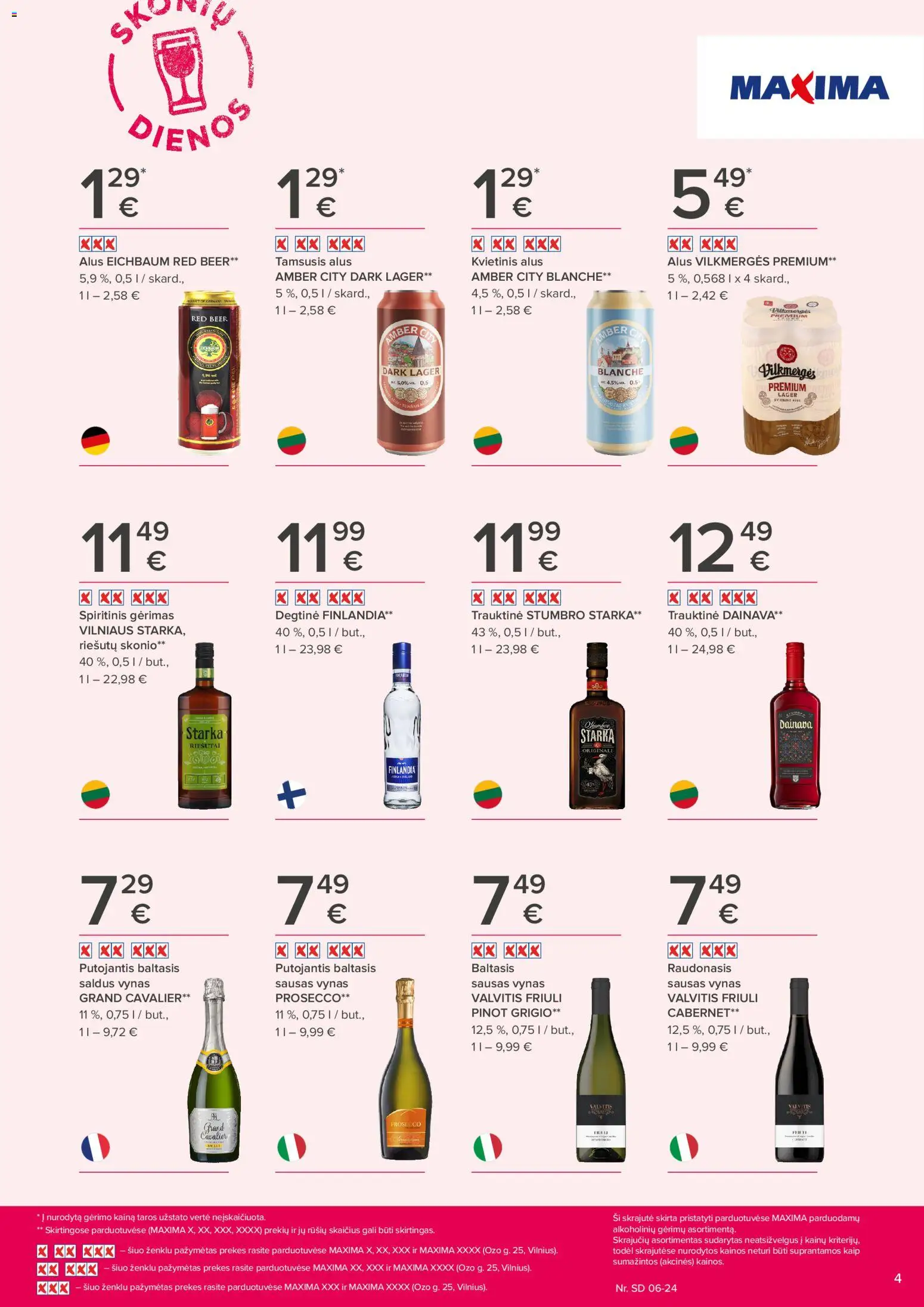 MAXIMA akcijos nuo 11.06.2026 | Puslapis: 4 | Prekių: Riešutai, Degtinė, Vynas, Alus