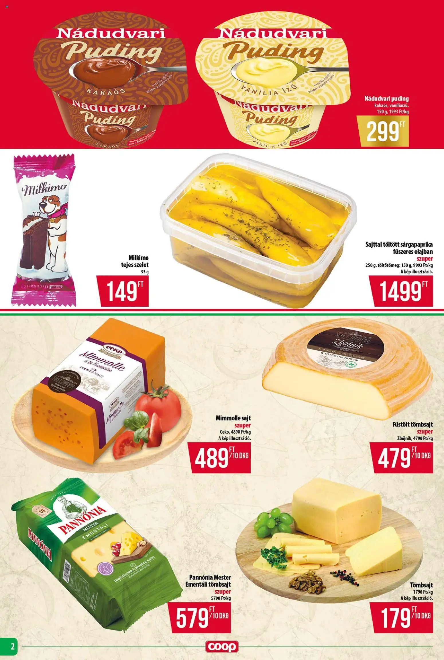 COOP akciós ujság - amely érvényes a következő dátumtól: 2026.08.27. | Oldal: 2 | Termékek: Puding, Szelet, Vanília, Sajt