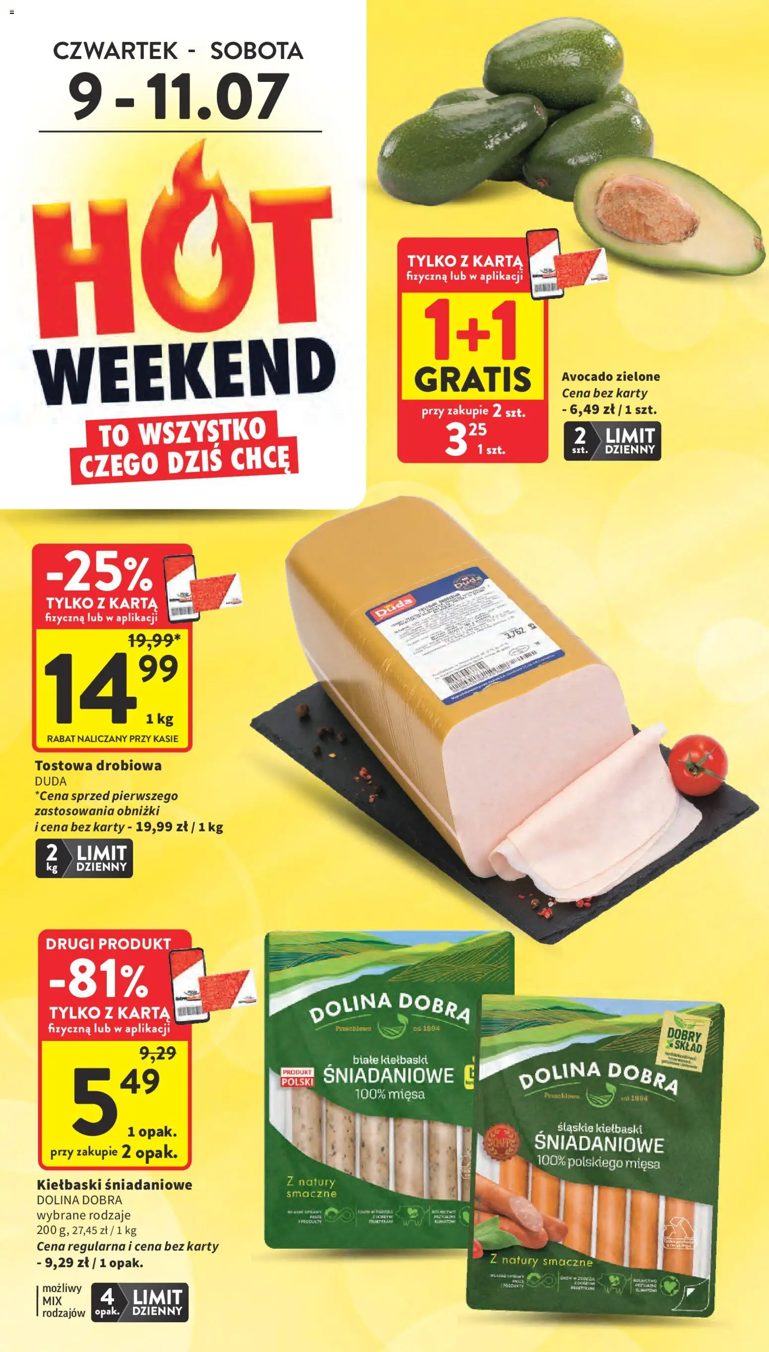 Intermarche gazetka od 09.07.2026 | Strona: 2 | Produkty: Karta, Kiełbaski