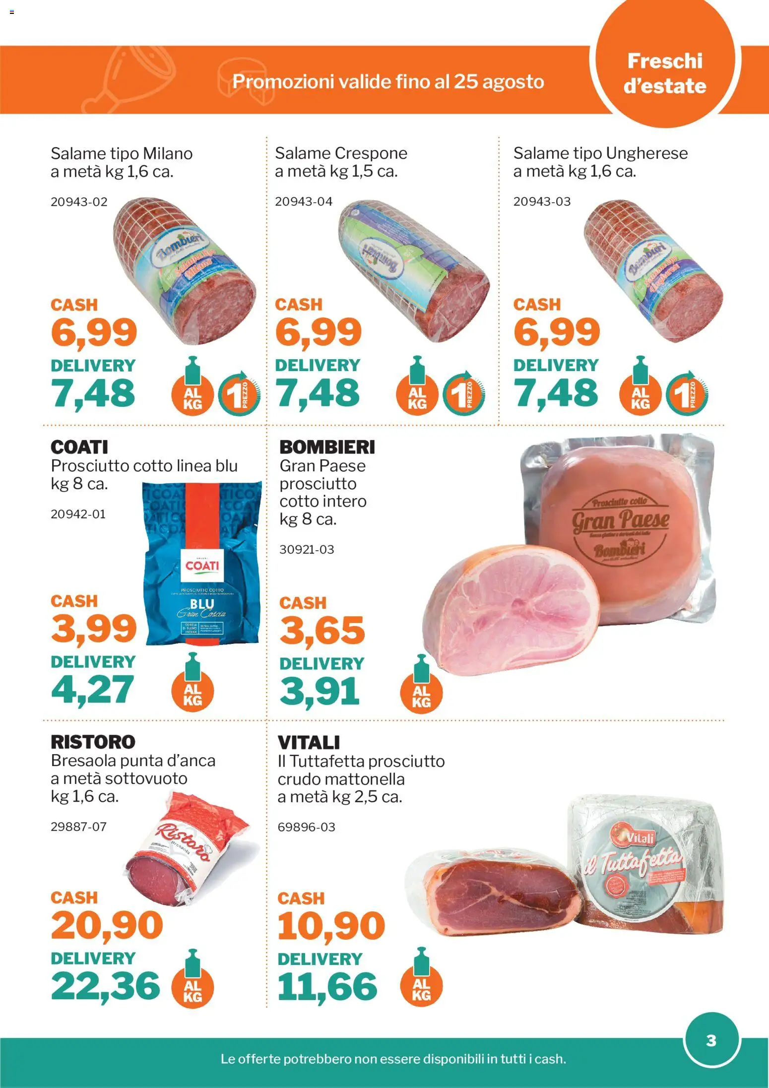 Volantino Sogegross del 23/06/2026 | Pagina: 3 | Prodotti: Prosciutto Cotto, Salame, Bresaola, Prosciutto