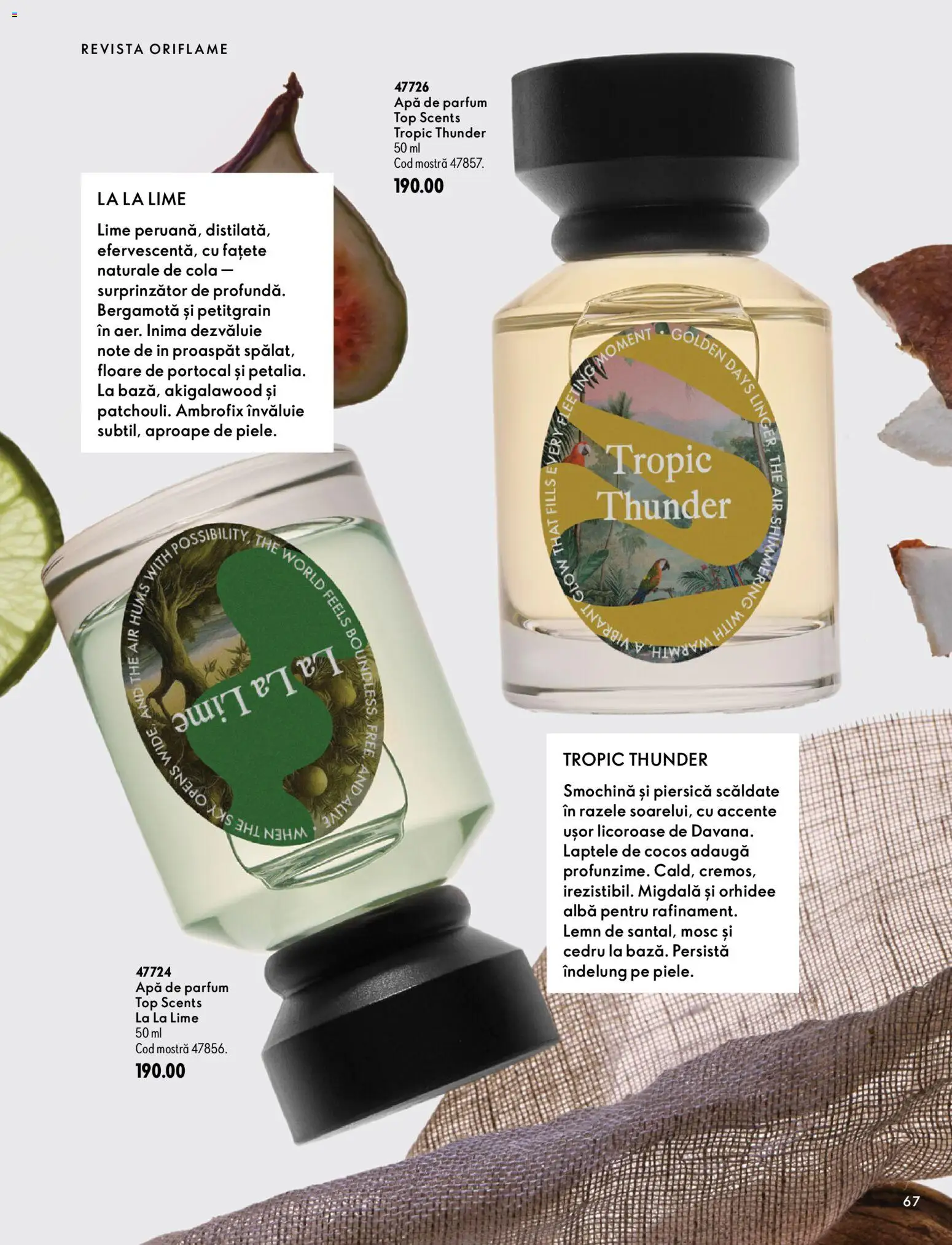 Noul catalog Oriflame – valabil de la 30.09.2026 | Pagină: 67 | Produse: Piersică, Lime, Top, Apă