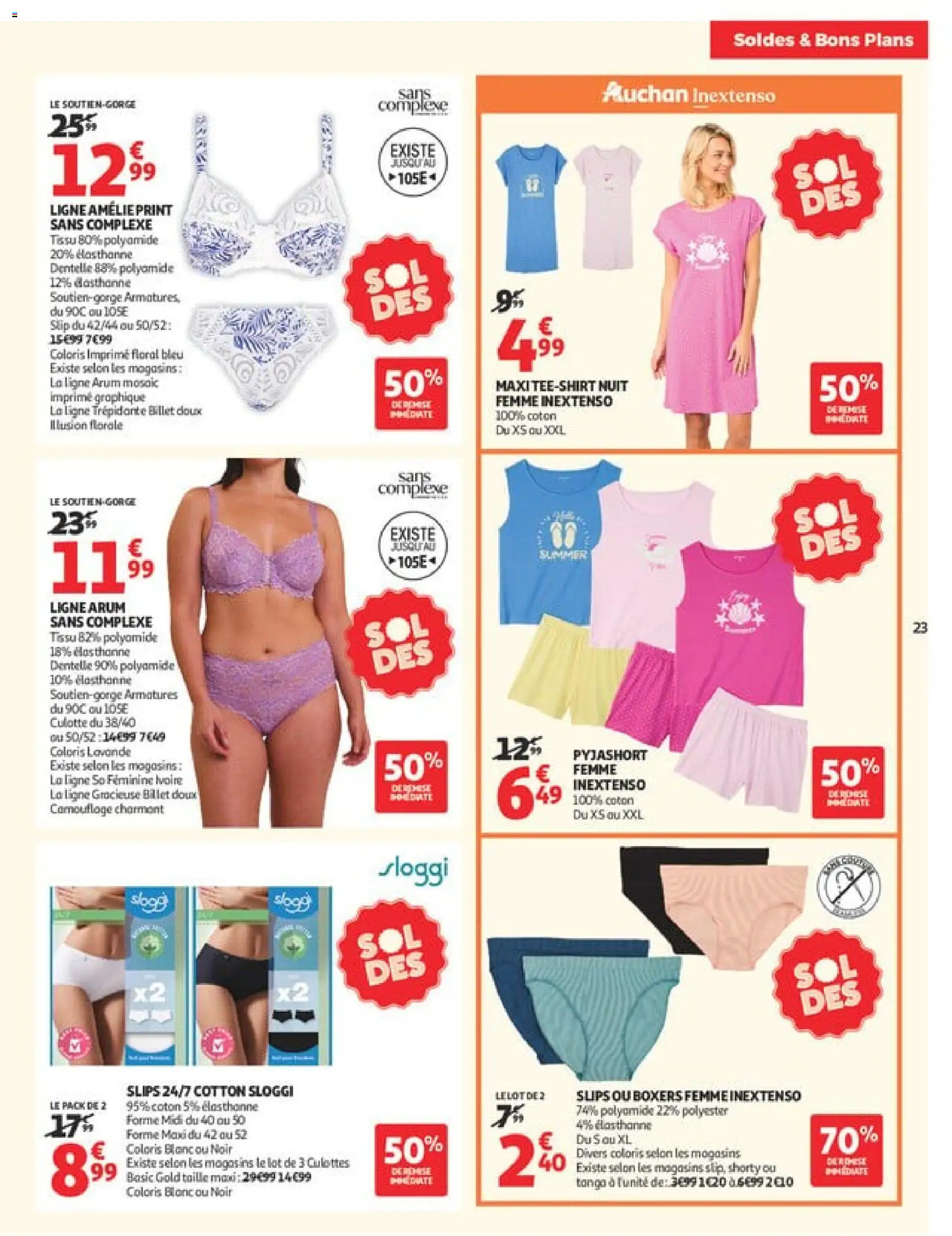 {H1} | Page: 23 | Produits: Shorts, Culotte, Soutien-gorge, Slips
