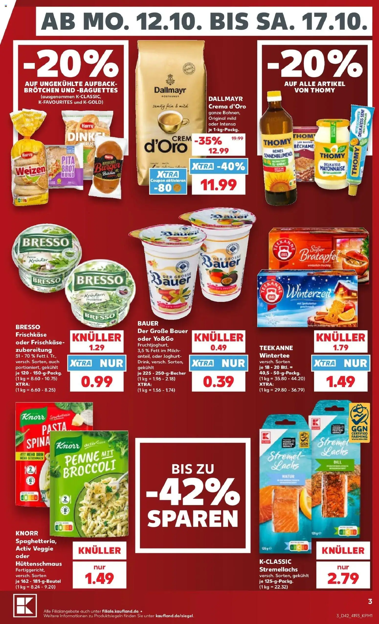 Prospekt Kaufland ab 12.10.2026 » Angebote Online zum Blättern | Seite: 7 | Produkte: Milch, Knorr, Dallmayr, Mayonnaise
