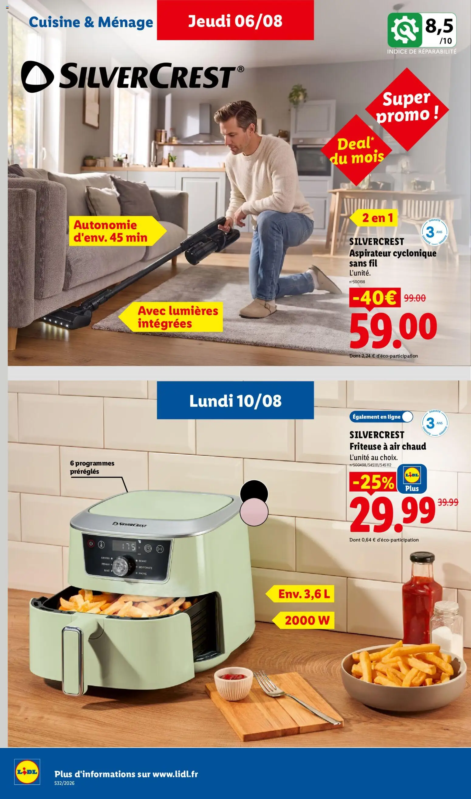 {H1} | Page: 58 | Produits: Friteuse, Silvercrest aspirateur, Silvercrest aspirateur cyclonique, Friteuse à air chaud