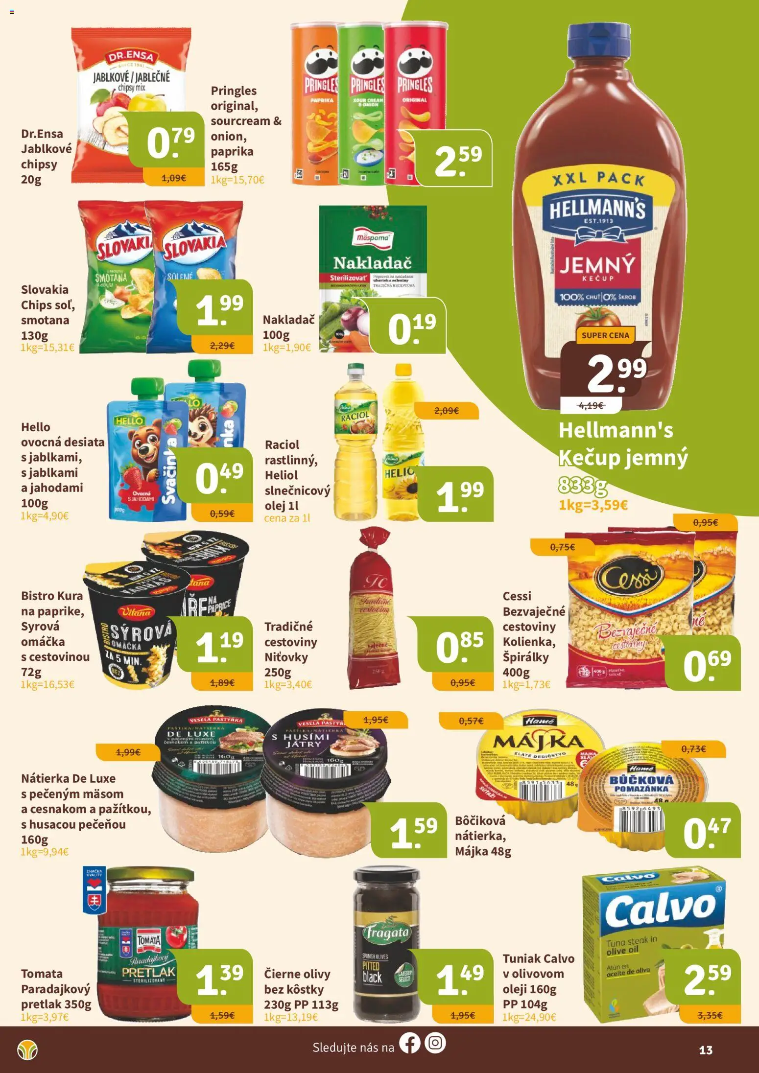 Nové Nitrazdroj akcie – leták je platný od 17.07.2026 | Strana: 13 | Produkty: Paprika, Smotana, Chipsy, Steak