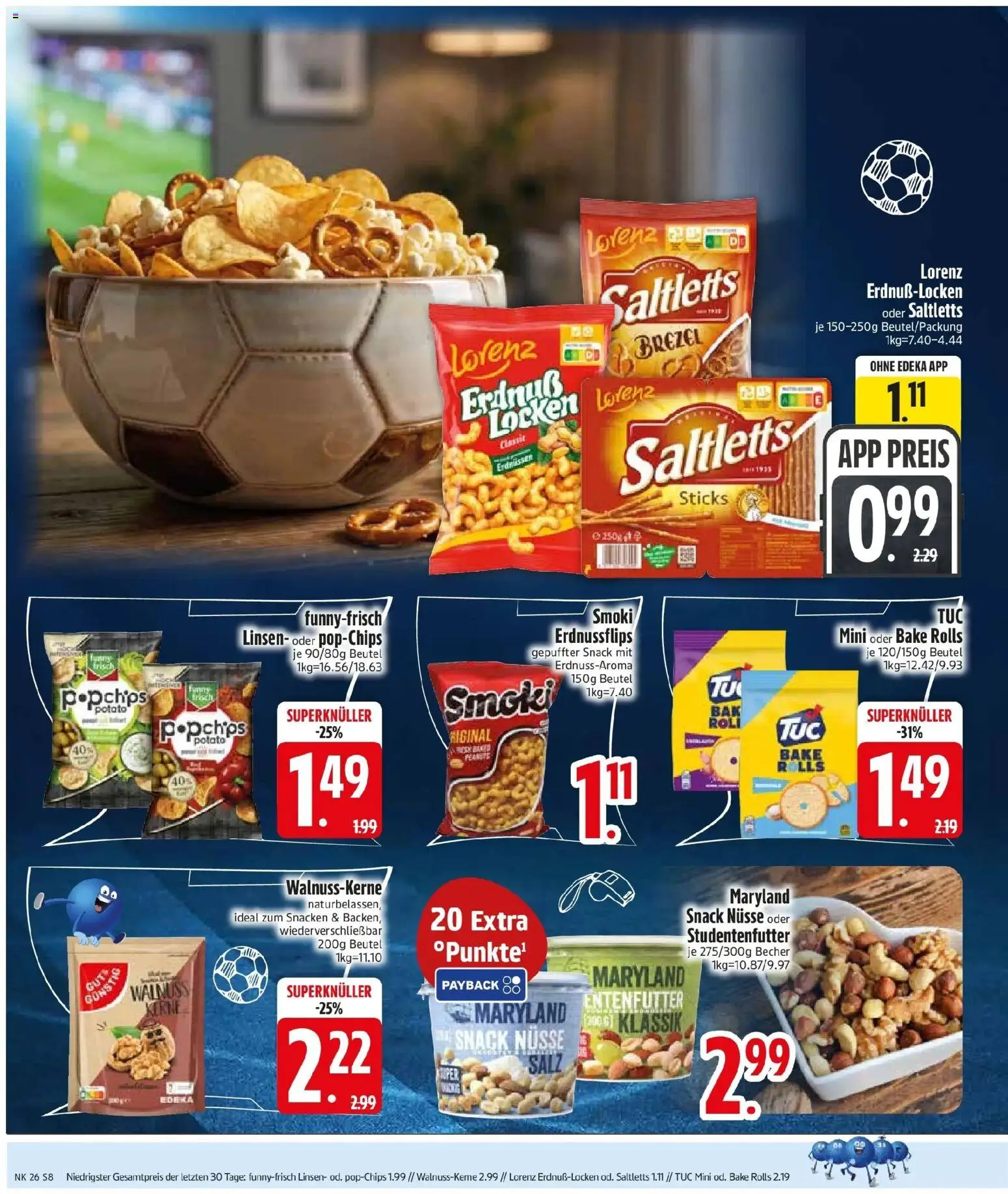 Edeka prospekt Gundelfingen – gültig ab 21.06.2026 | Seite: 12 | Produkte: Salz, Chips, Nüsse