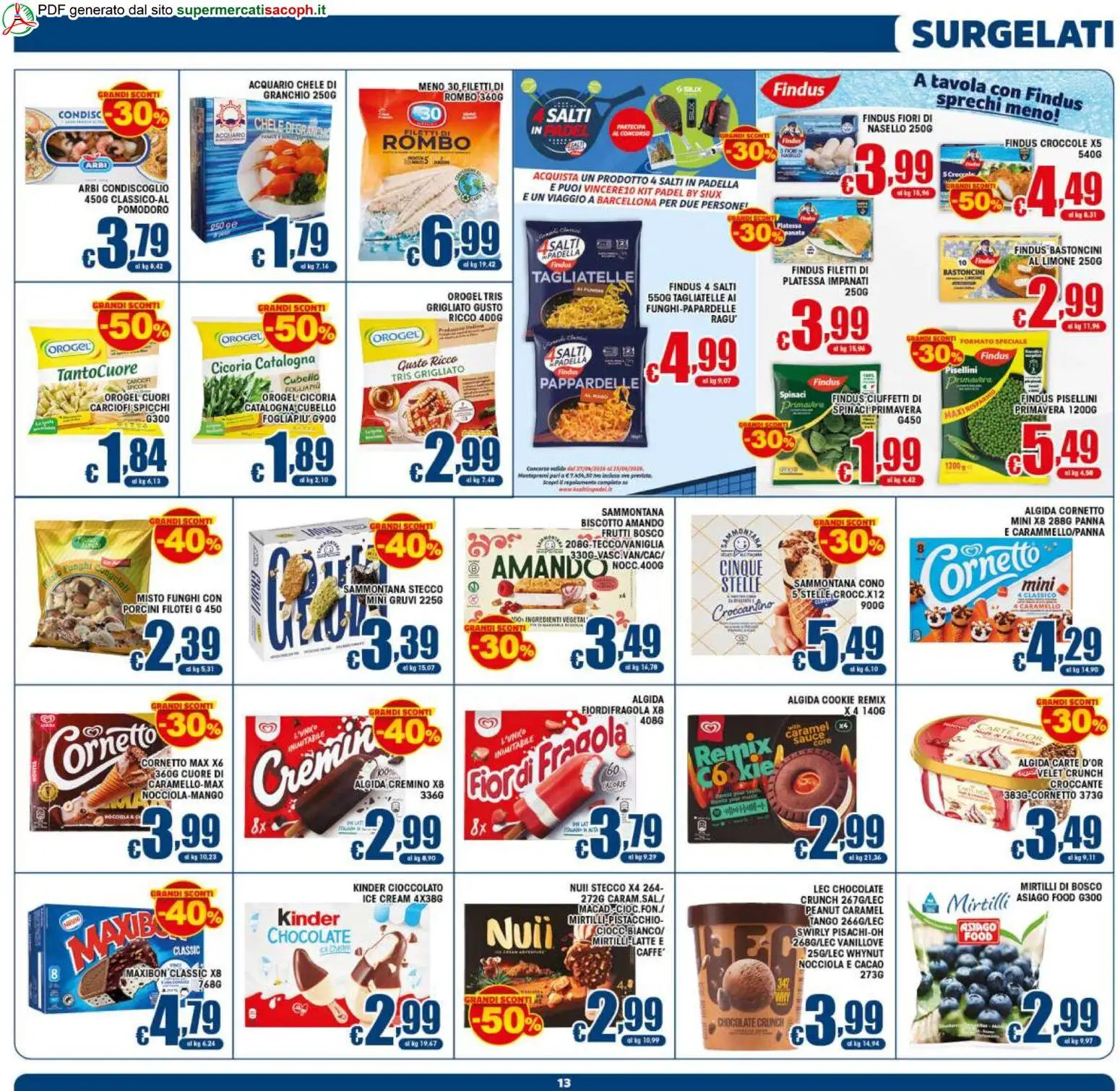Volantino Sacoph del 29.05.2026 | Pagina: 13 | Prodotti: Cornetto, Limone, Cacao, Padella