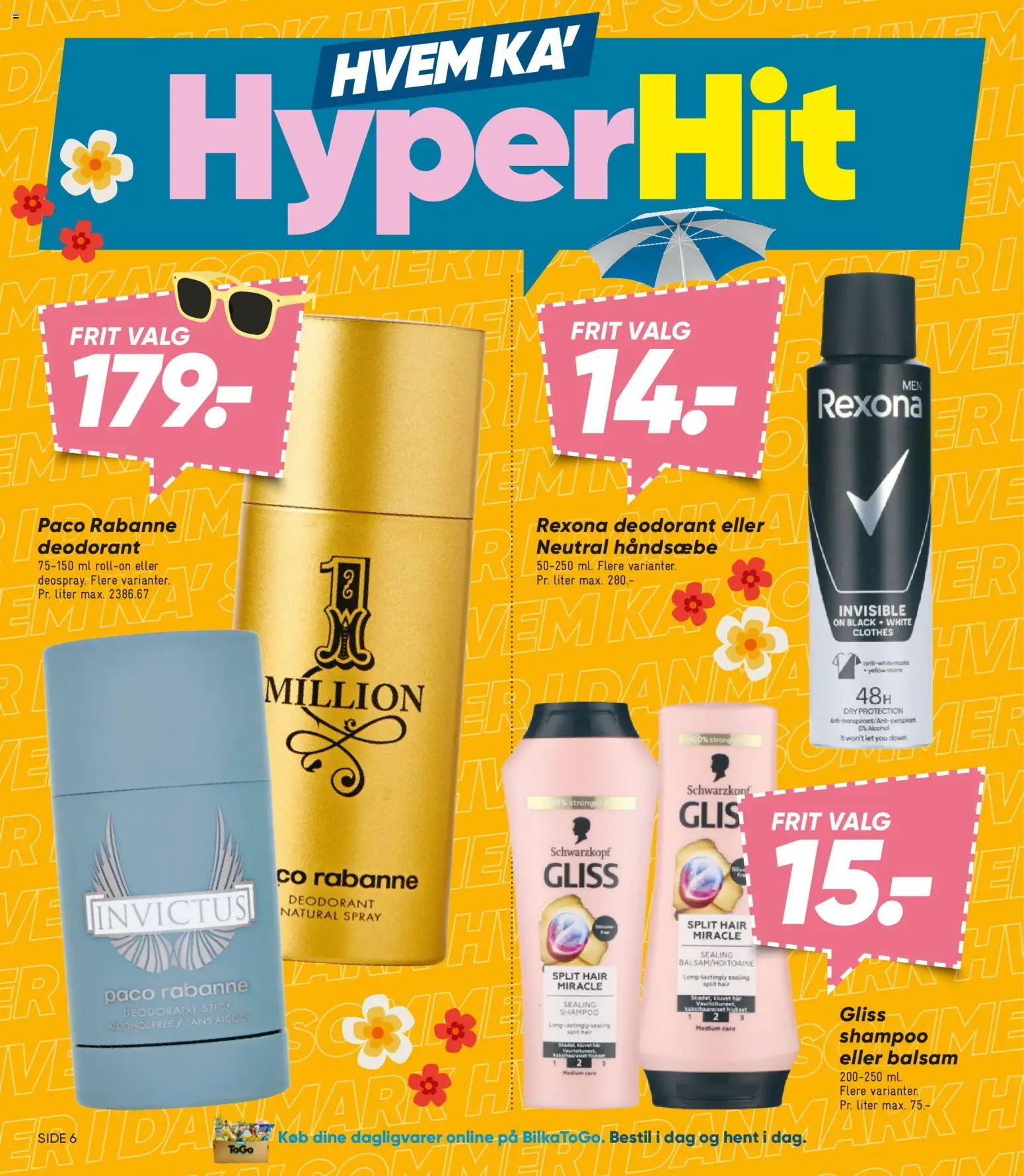 Bilka tilbudsavis – gyldig fra 17/07/2026 | Side: 6 | Produkter: Shampoo, Balsam, Deodorant