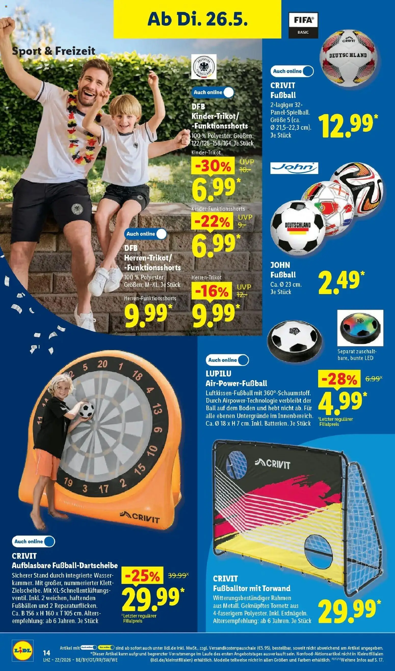 Lidl Prospekt Hof-innenstadt – gültig ab 26.05.2026 | Seite: 22 | Produkte: Fußball, Wasser