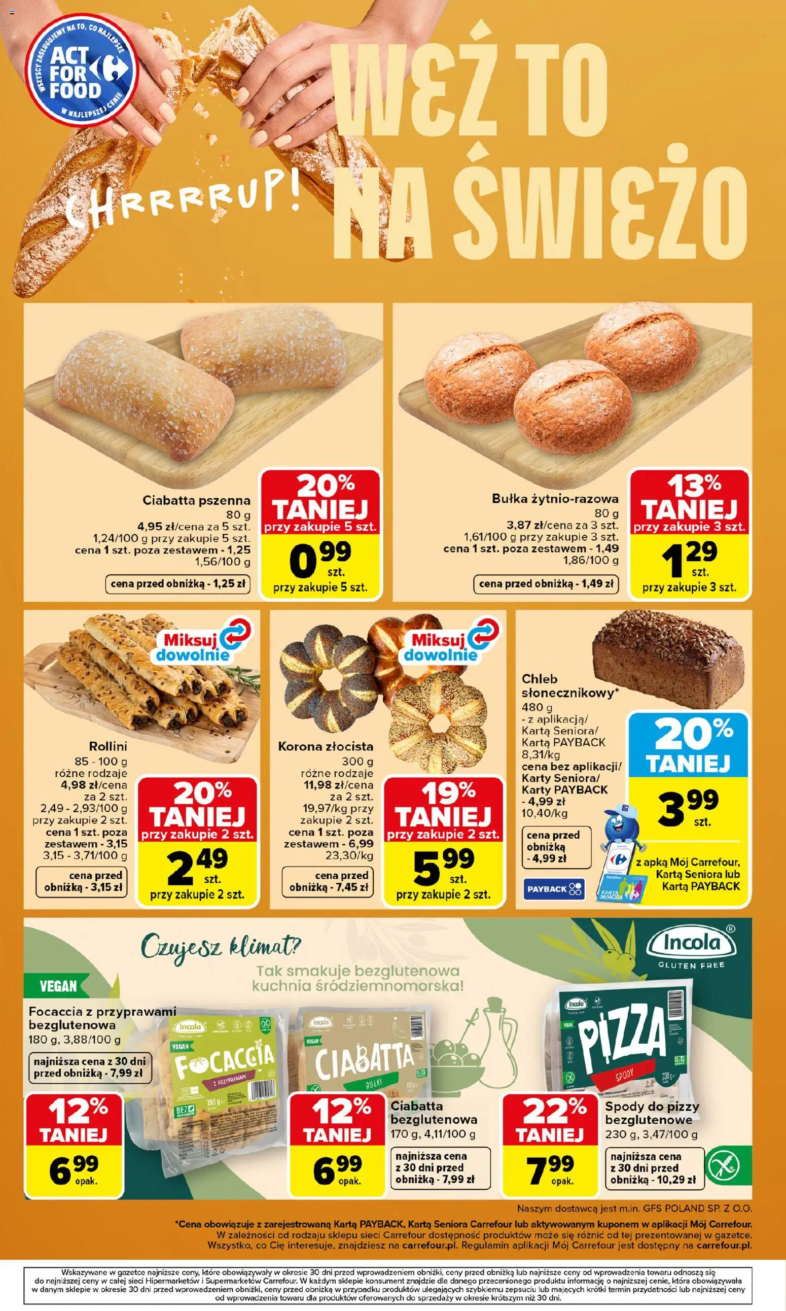 Carrefour gazetka - Weź to na świeżo od 18.05.2026 | Strona: 6 | Produkty: Spody do pizzy, Chleb, Pizza, Ciabatta