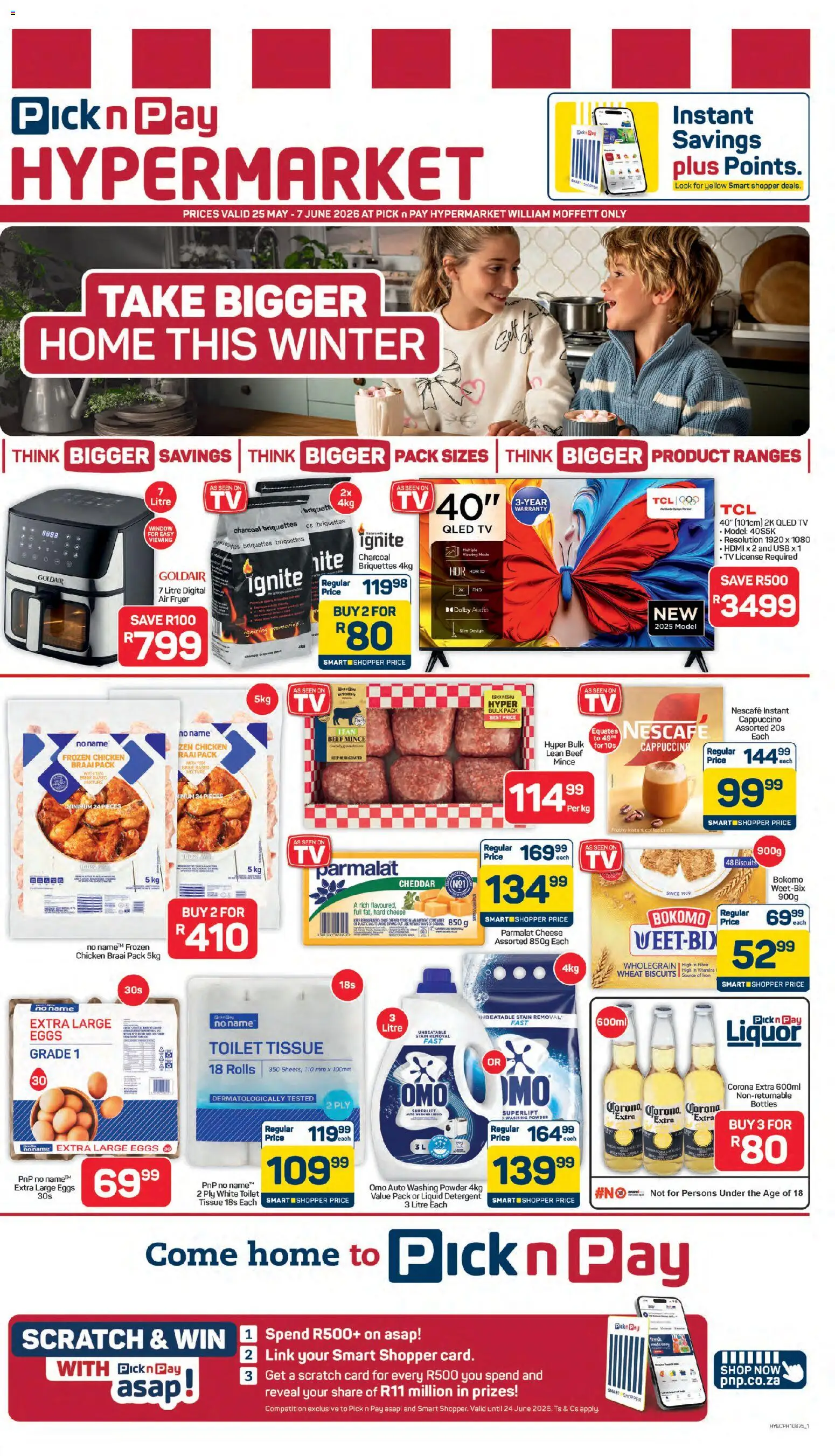 New Pick n Pay catalogue – valid from 25.05.2026 | Page: 1 | Products: Sim, Fryer, Washing powder, Detergent
