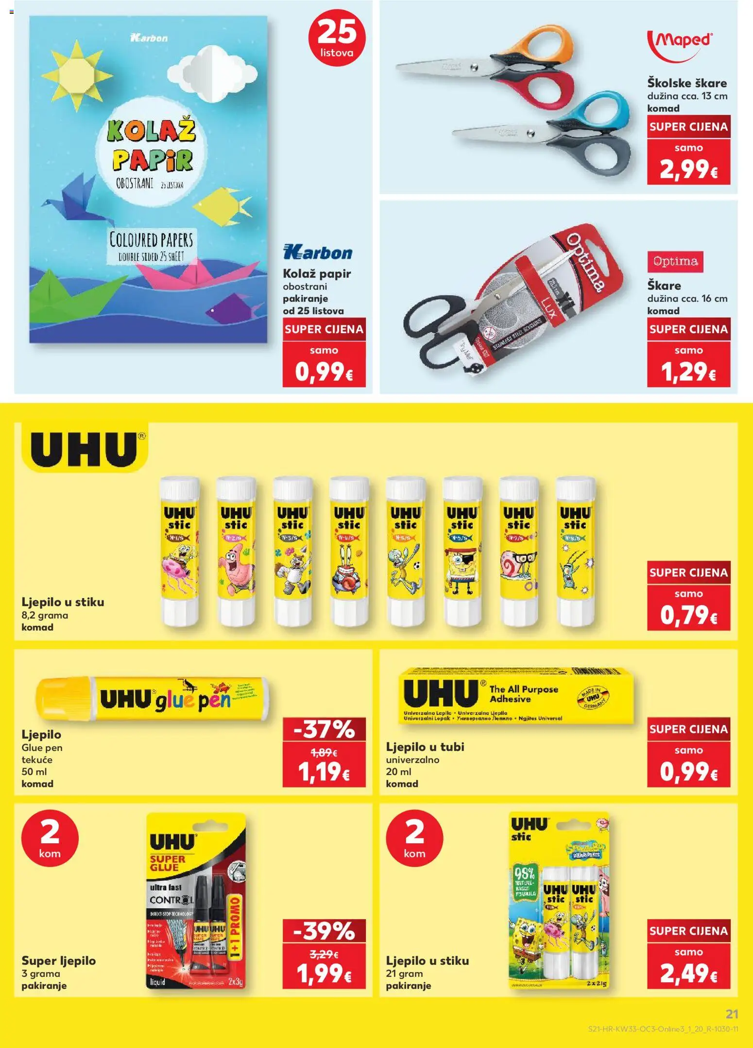 Kaufland katalog | vrijedi od 10.08.2026 | Stranica: 21 | Proizvodi: Kolaž papir, Škare, Ljepilo
