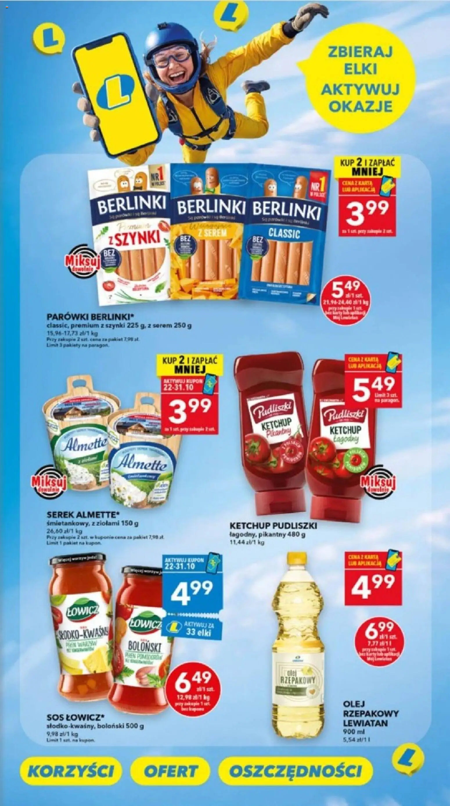Lewiatan gazetka - Lublin od 22.10.2026 | Strona: 3 | Produkty: Serem, Ketchup pudliszki, Almette, Sos