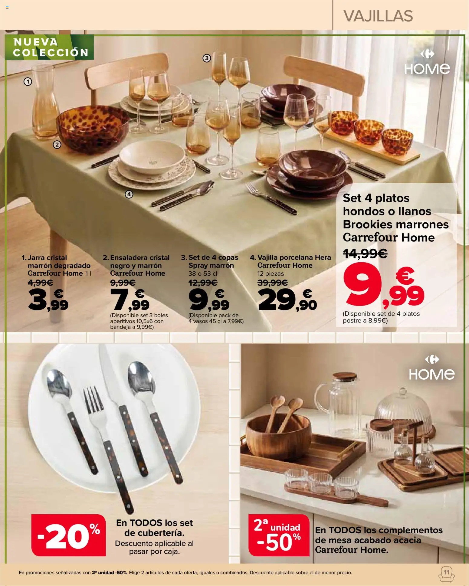Carrefour Hogar │ válido desde el 22/09/2026 | Página: 11 | Productos: Postre, Vasos, Vajilla, Mesa