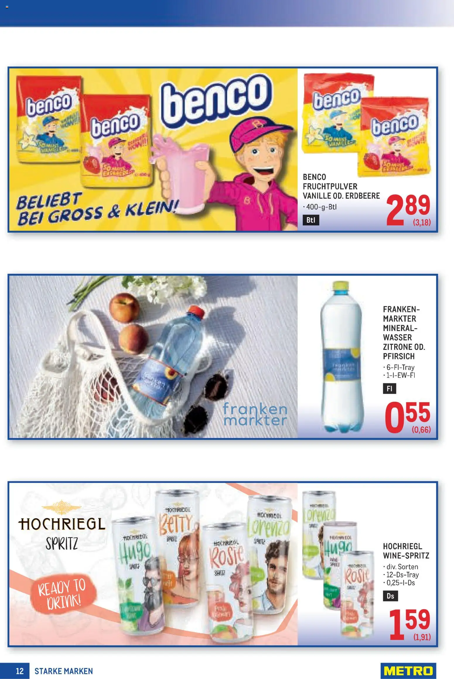 Metro angebote Starke Marken gültig ab 23.07.2026 | Seite: 12 | Produkte: Wasser, Zitrone, Pfirsich