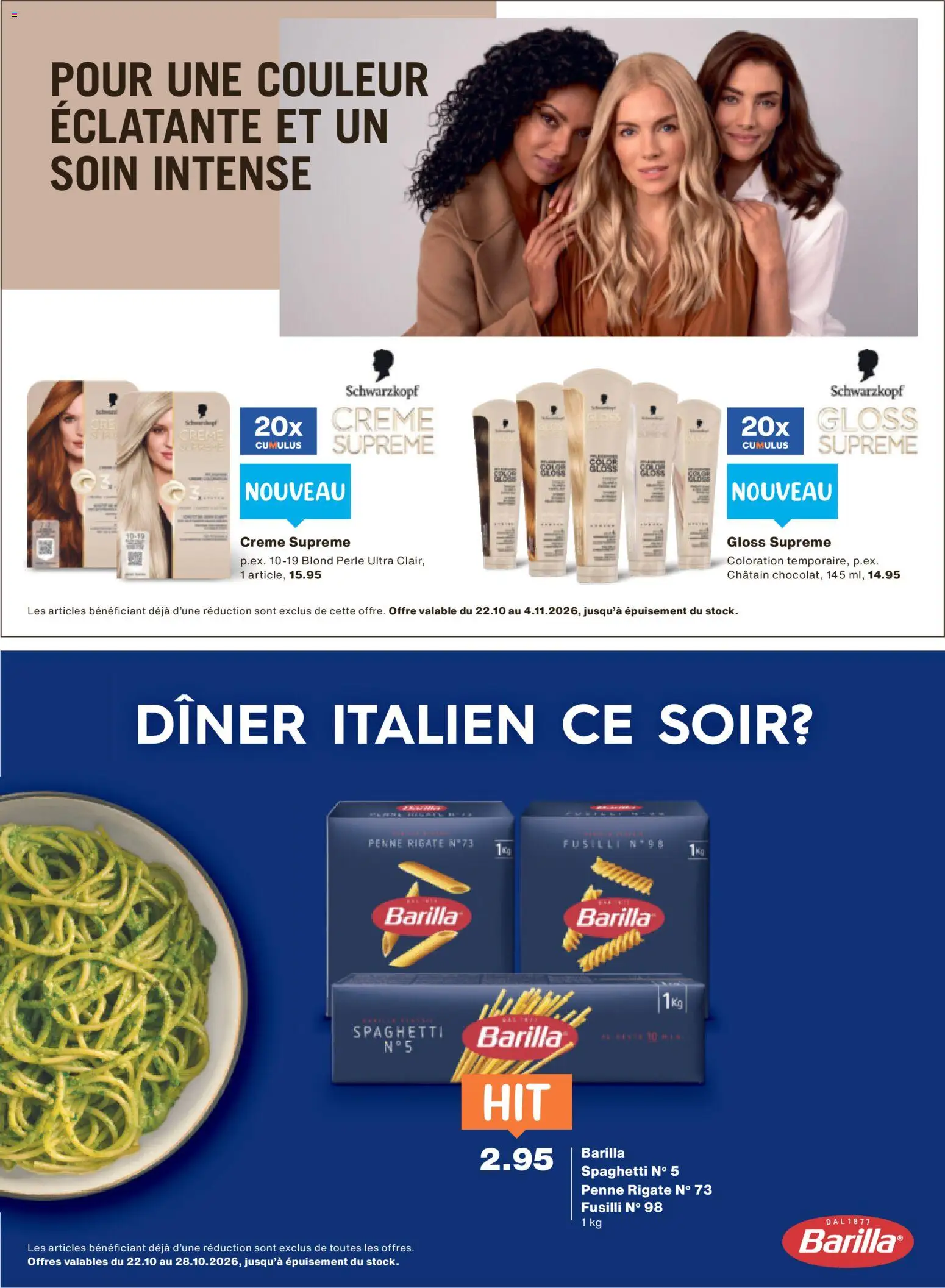 Migros aktionen Magazine FR – gültig ab 21.10.2026 | Seite: 28 | Produkte: Barilla, Pasta, Creme