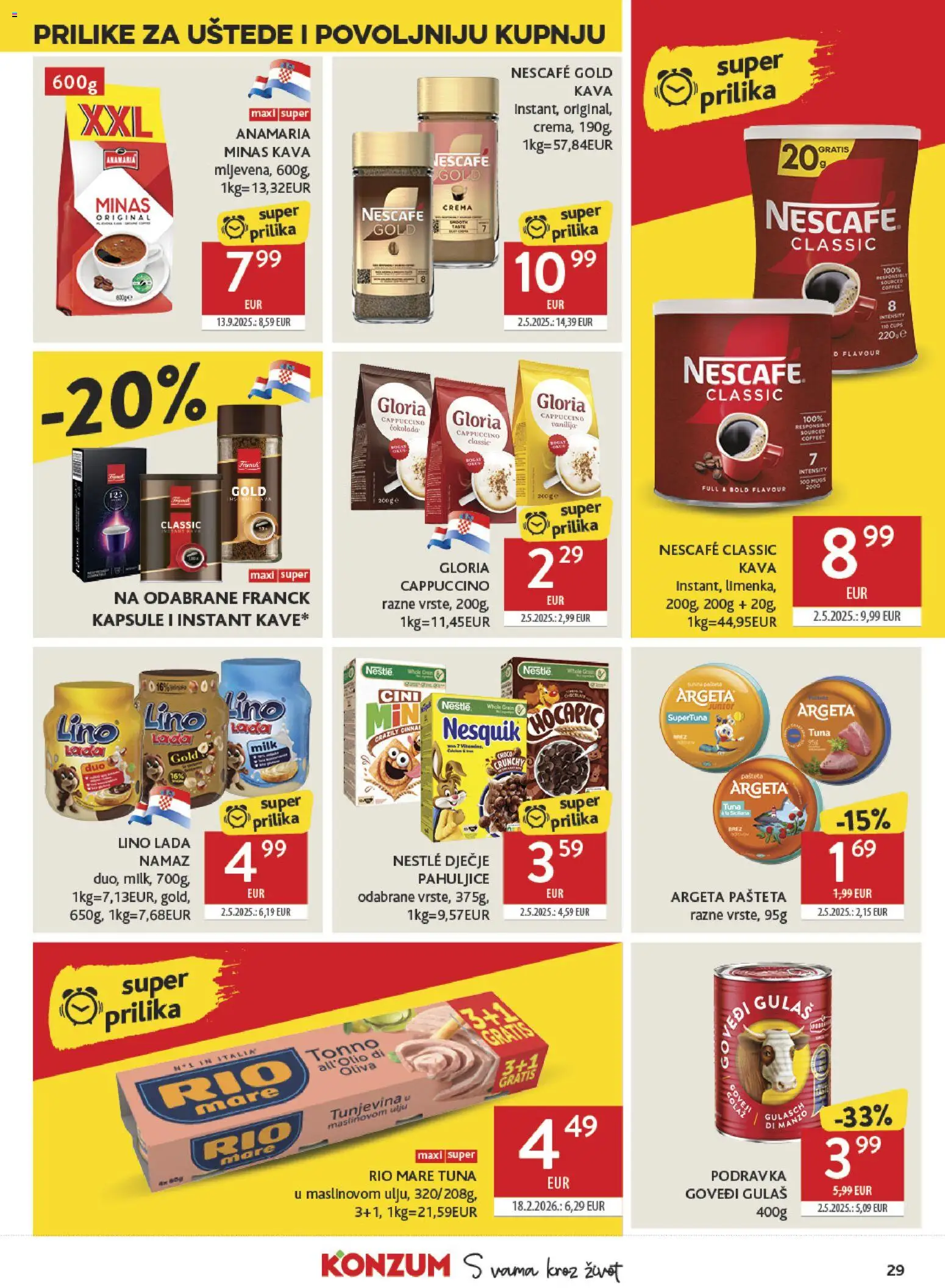 Konzum katalog | vrijedi od 20.05.2026 | Stranica: 29 | Proizvodi: Rio Mare, Nescafe, Kava, Tuna