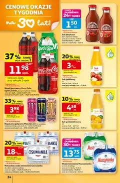 Pogląd oferty "Auchan gazetka - 30 Lat Hipermarket" - ważna od 24.09.2026 | Strona: 24 | Produkty: Karta, Sok jabłkowy, Muszynianka, Woda