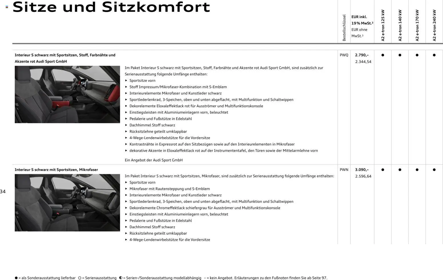 Audi A2 e-tron – gültig ab 10.09.2026 | Seite: 34
