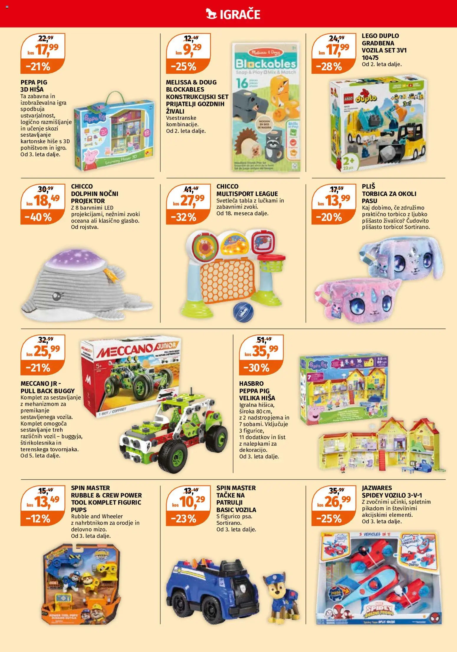 Novi Müller katalog ponudbe – veljaven od 25.05.2026 | Stran: 4 | Izdelki: Igra, Orodje, Kos, Torbica