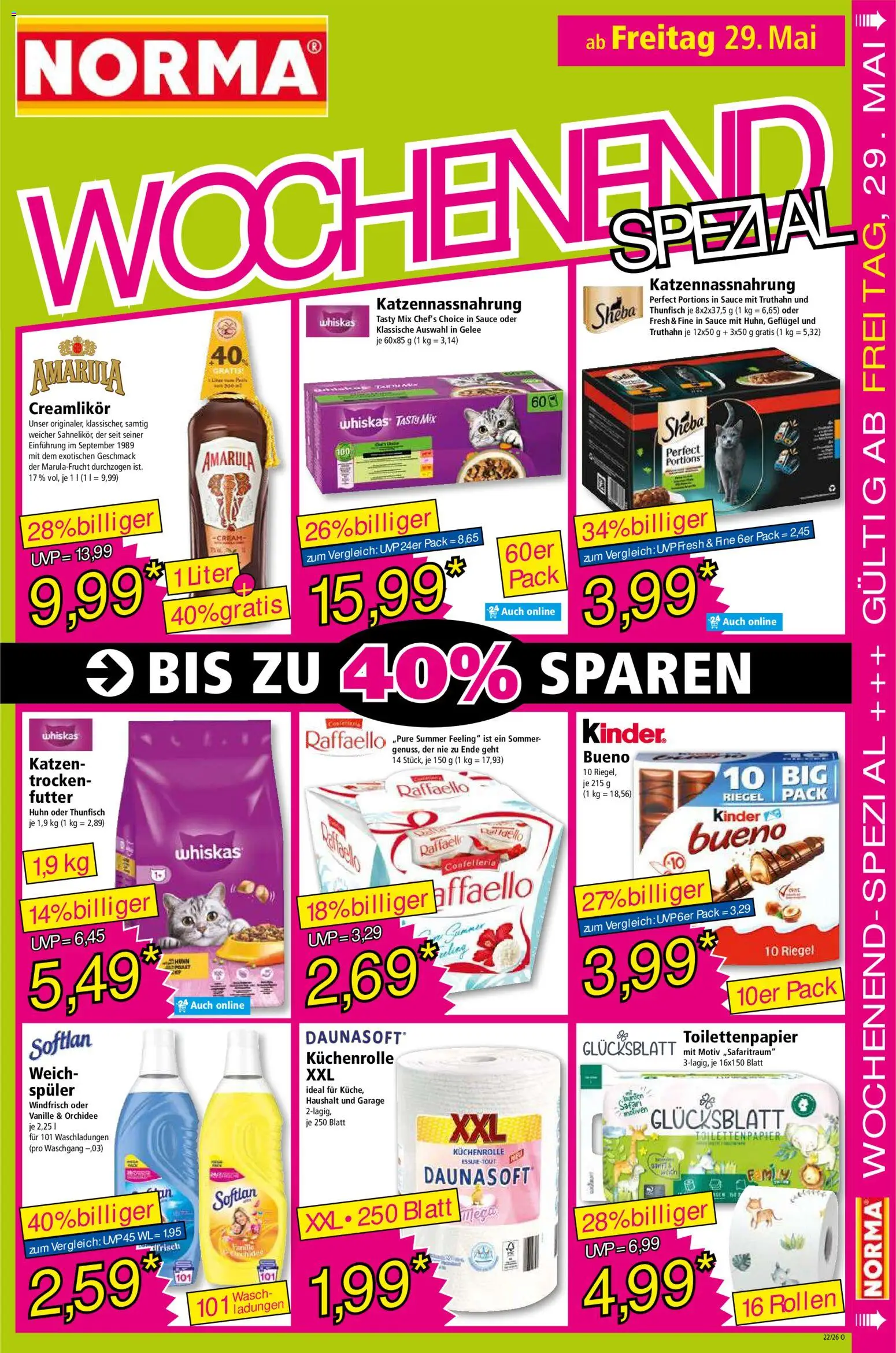 Norma Prospekt 	 – gültig ab 26.05.2026 | Seite: 15 | Produkte: Raffaello, Orchidee, Toilettenpapier, Küchenrolle