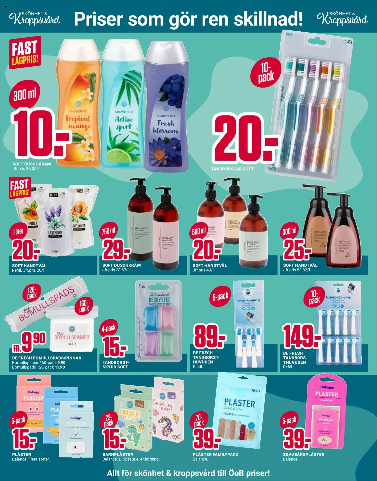 ÖoB reklamblad aktuell från 18.05.2026 | Sida: 10 | Produkter: Plåster, Äpple, Handtvål, Duschkräm