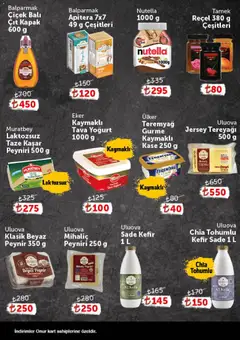 30 Haziran 2026 tarihinden itibaren geçerli olan Onur Market kataloğu önizlemesi | Sayfa: 4 | Ürünler: Kaşe, Kefir, Tereyağı, Peynir