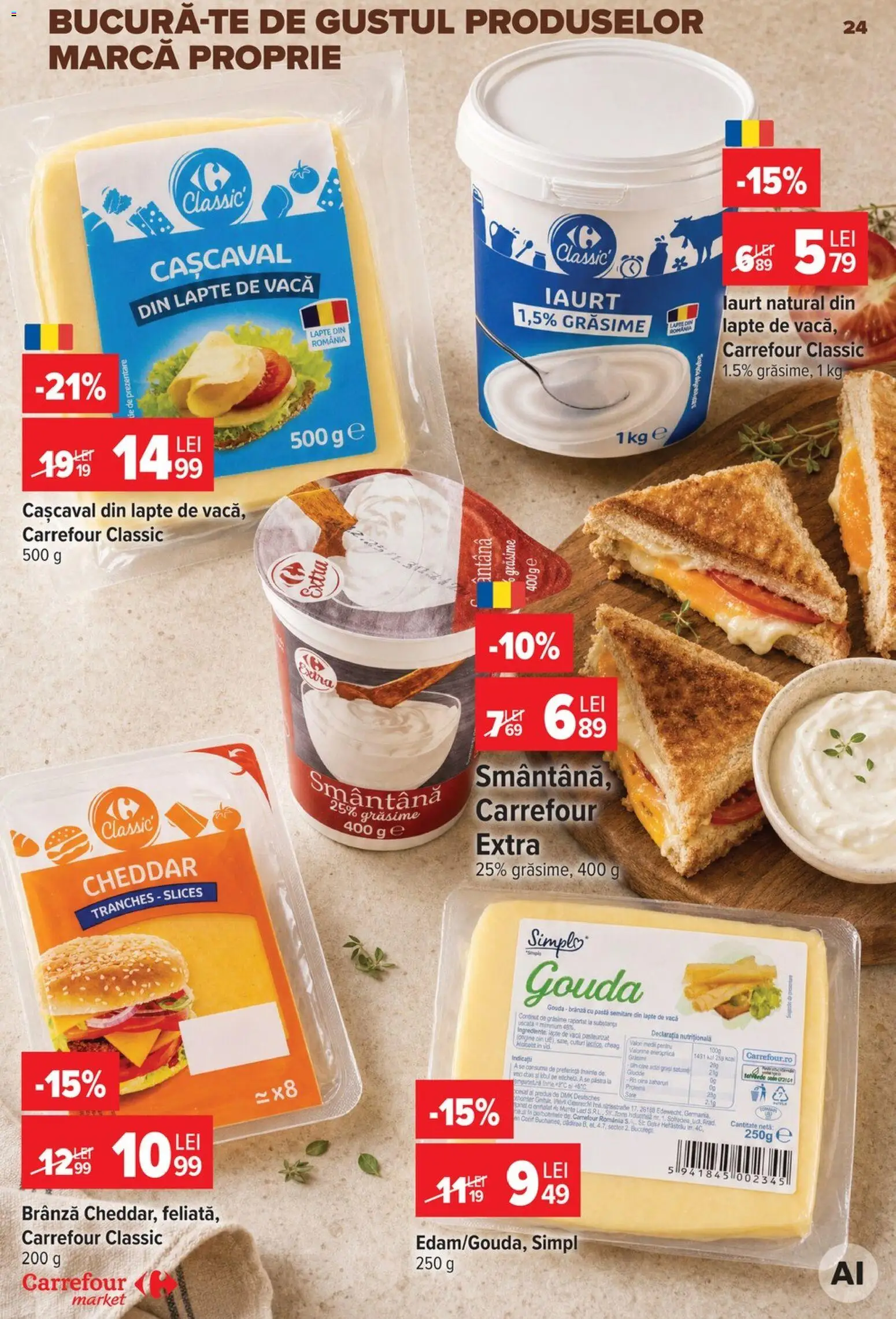 Noul catalog Carrefour – valabil de la 30.09.2026 | Pagină: 24 | Produse: LED, Cașcaval, Brânză, Iaurt