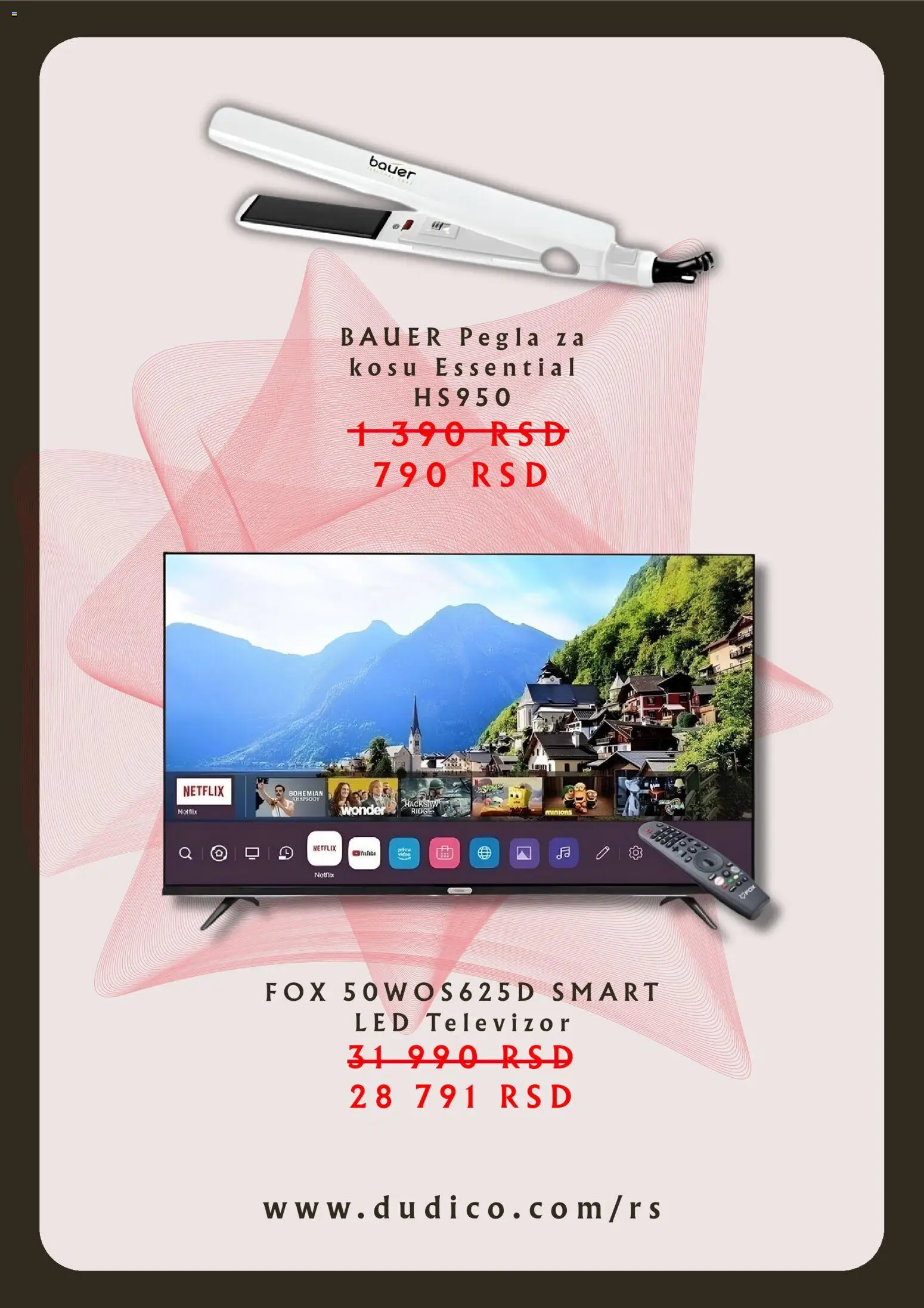 Dudi co. katalog - važi od 14.09.2026 | Strana: 4 | Proizvode: Pegla za kosu, Televizor, Ridge, LED televizor