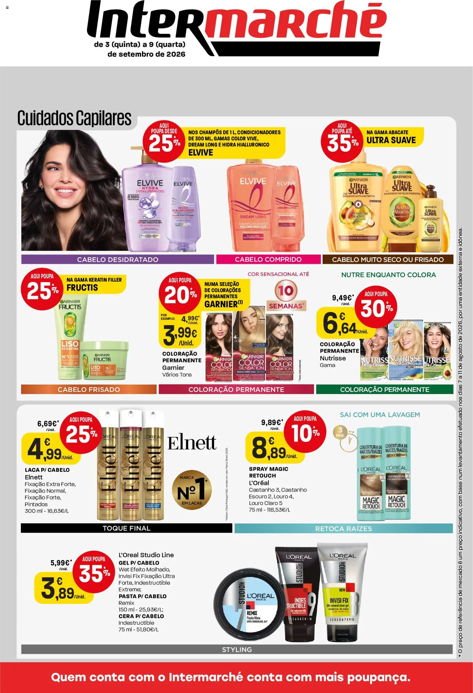 Intermarché Monofolha L'Oreal │ válido de 03/09/2026 | Página: 1 | Produtos: Louro, Shampoo, Base, Abacate