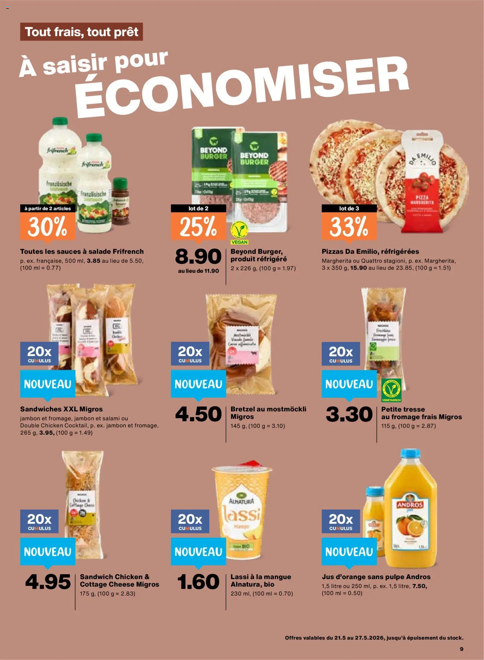 Migros aktionen FR – gültig ab 21.05.2026 | Seite: 9 | Produkte: Dressing, Salami, Pizza, Mango