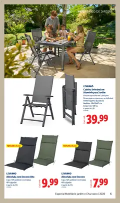 Pré-visualização LIVARNO Almofada com Encosto Alto, Capa: 52% poliéster (reciclado), 48% algodão A partir de 1/6 válido de 01.06.2026 | Página: 5 | Produtos: Algodão, Almofada, Cadeira