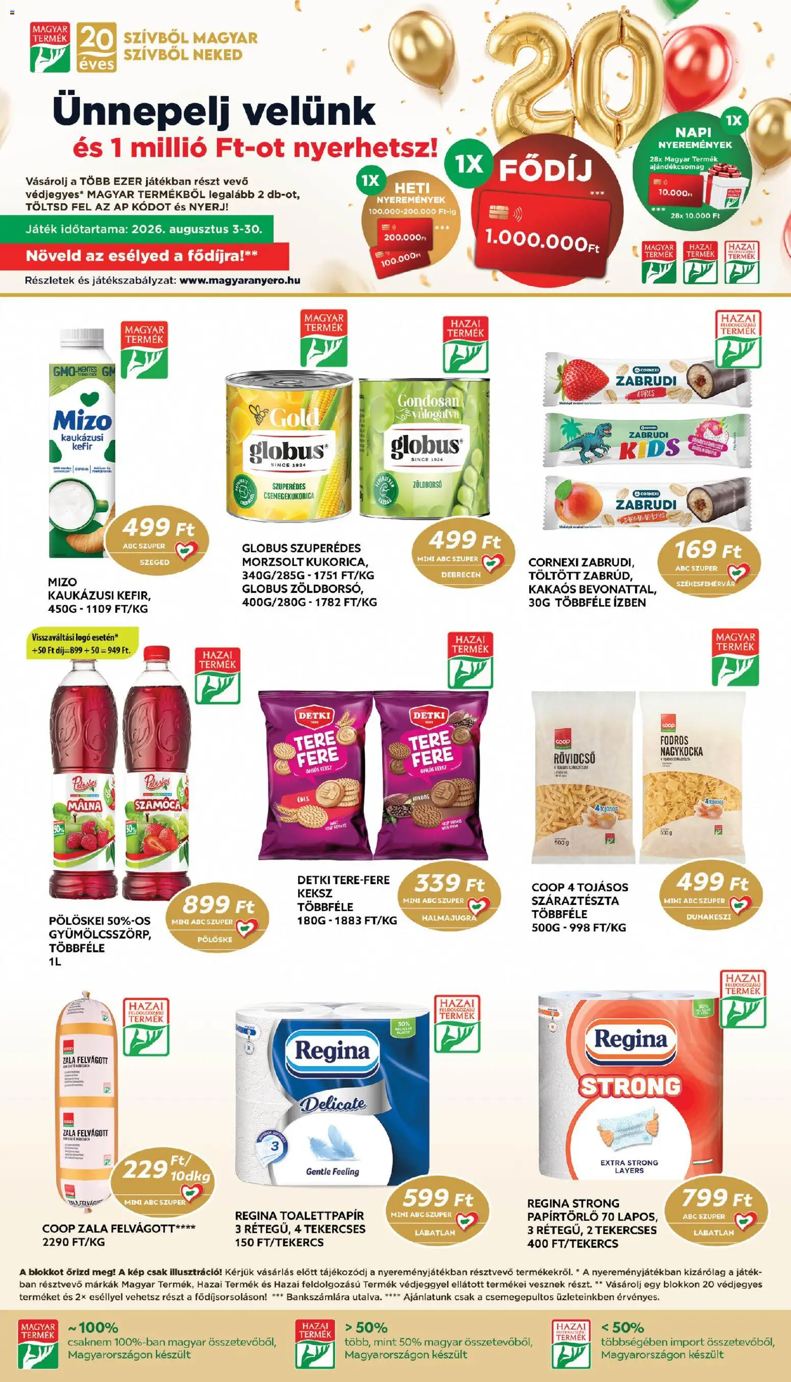 COOP akciós ujság - amely érvényes a következő dátumtól: 2026.08.13. | Oldal: 4 | Termékek: Kefir, Ajándékcsomag, Felvágott, Detki