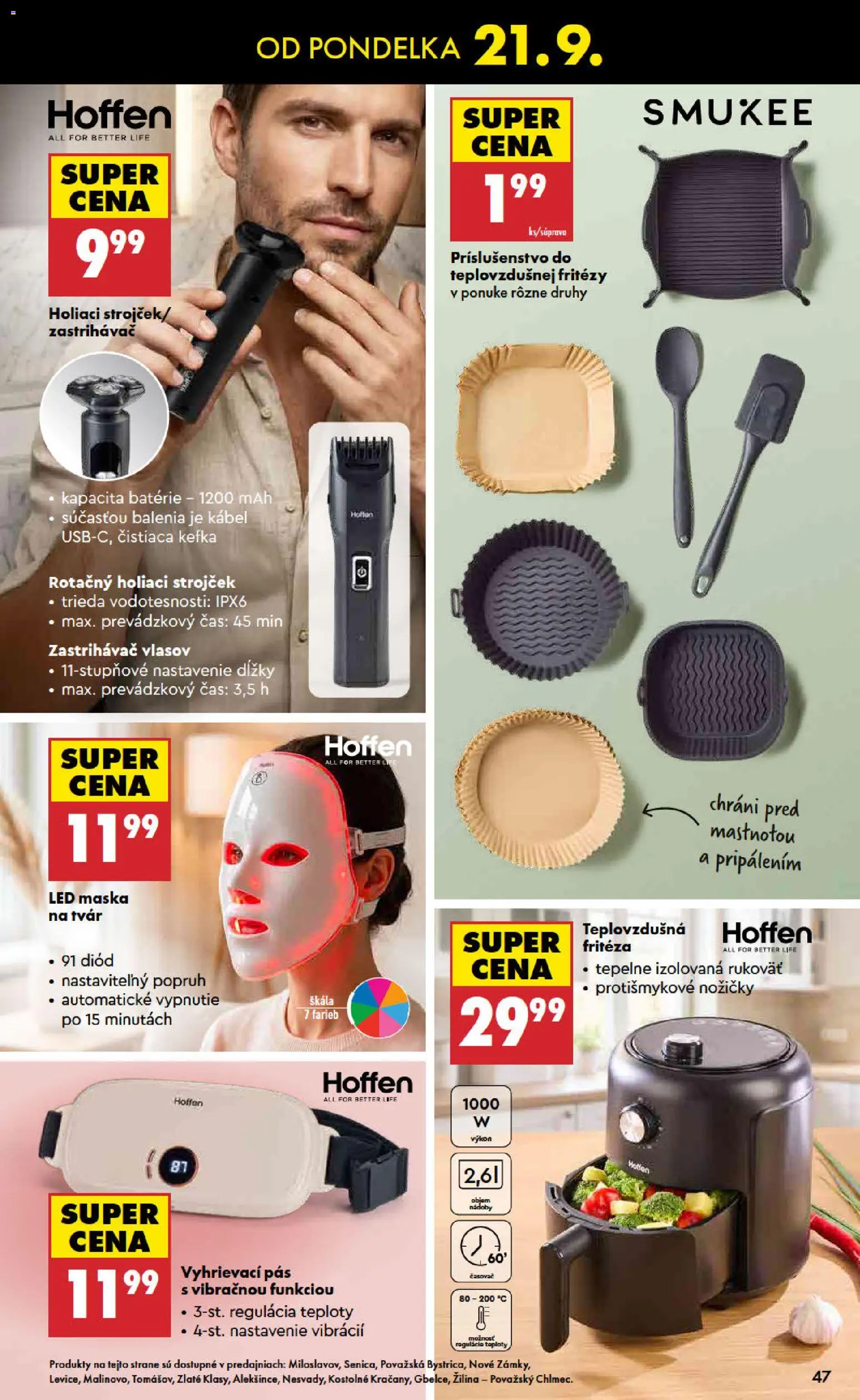 Nové Biedronka akcie – leták je platný od 17.09.2026 | Strana: 47 | Produkty: Pás, Zastrihávač vlasov, Strojček, Holiaci strojček