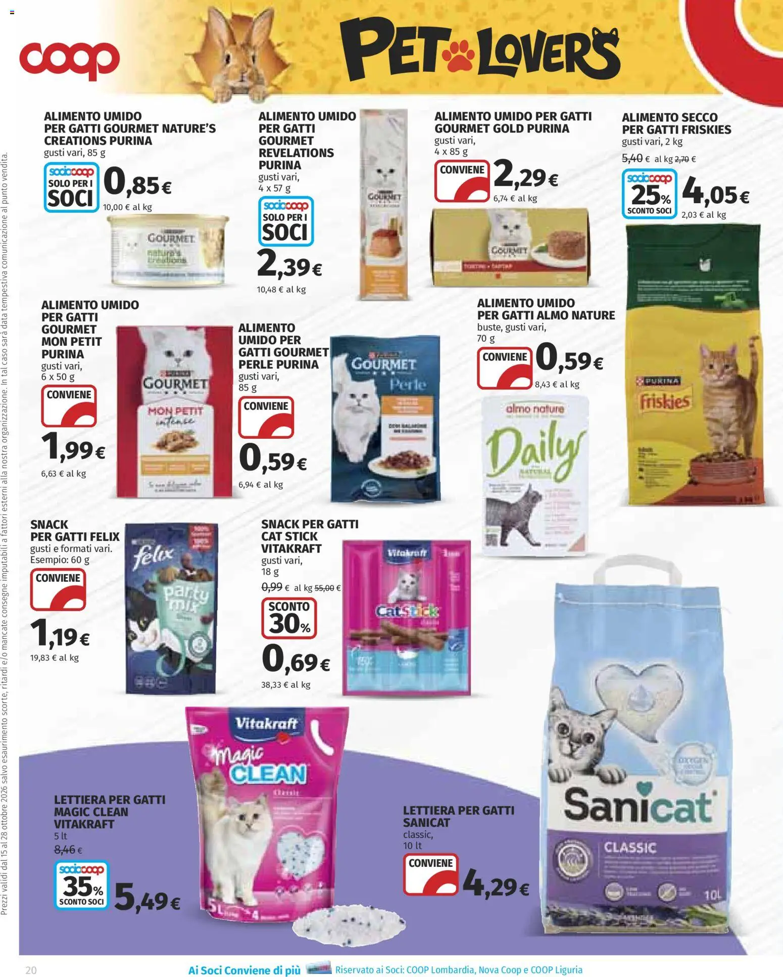 Volantino COOP del 15/10/2026 | Pagina: 20 | Prodotti: Lettiera per gatti, Data