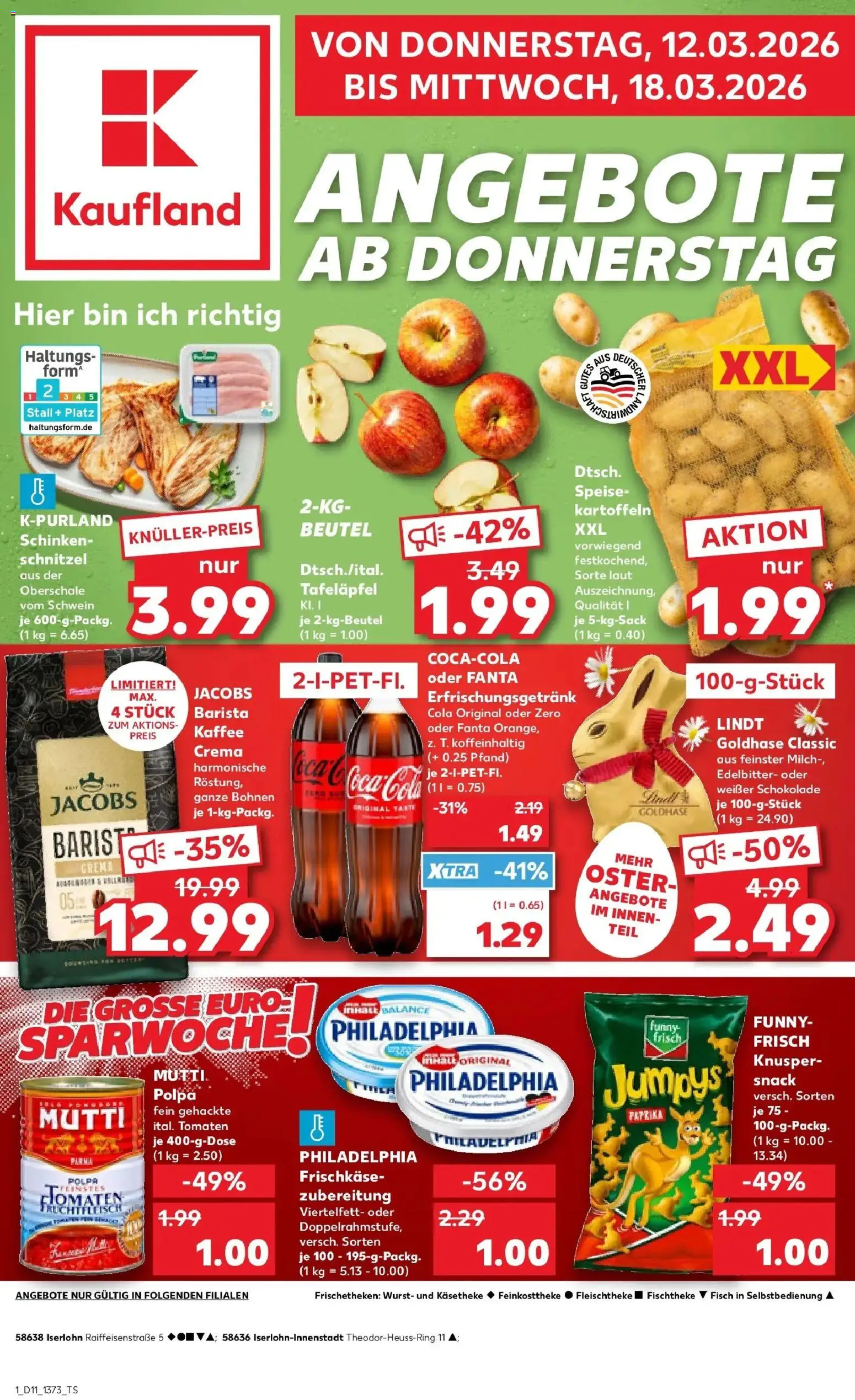 Kaufland Prospekt Iserlohn	 – gültig ab 09.03.2026 | Seite: 13 | Produkte: Cola, Tomaten, Kartoffeln, Schinken