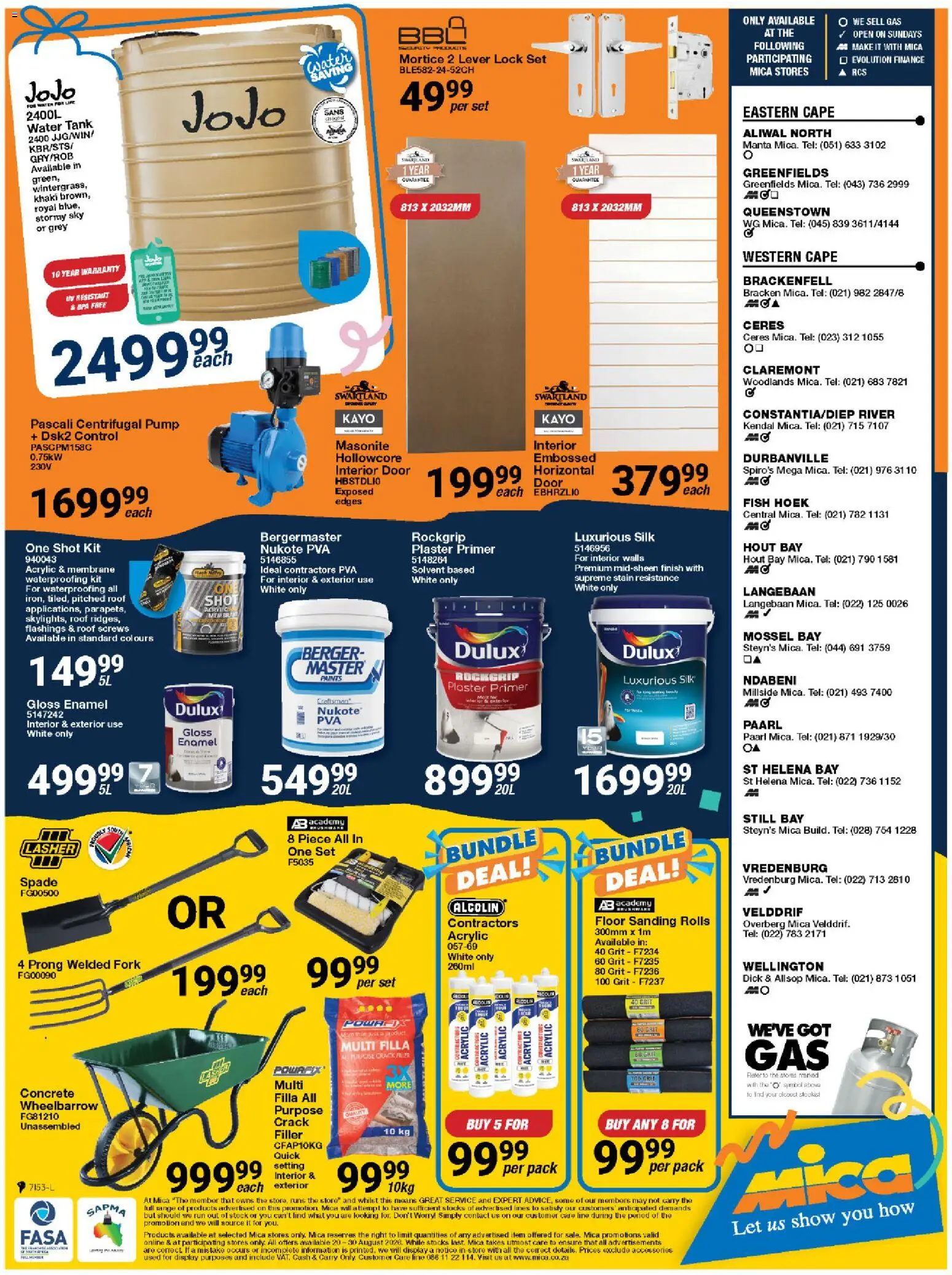 New MICA catalogue – valid from 20/08/2026 | Page: 6 | Products: Tank, Plaster primer, Wheelbarrow, Plaster