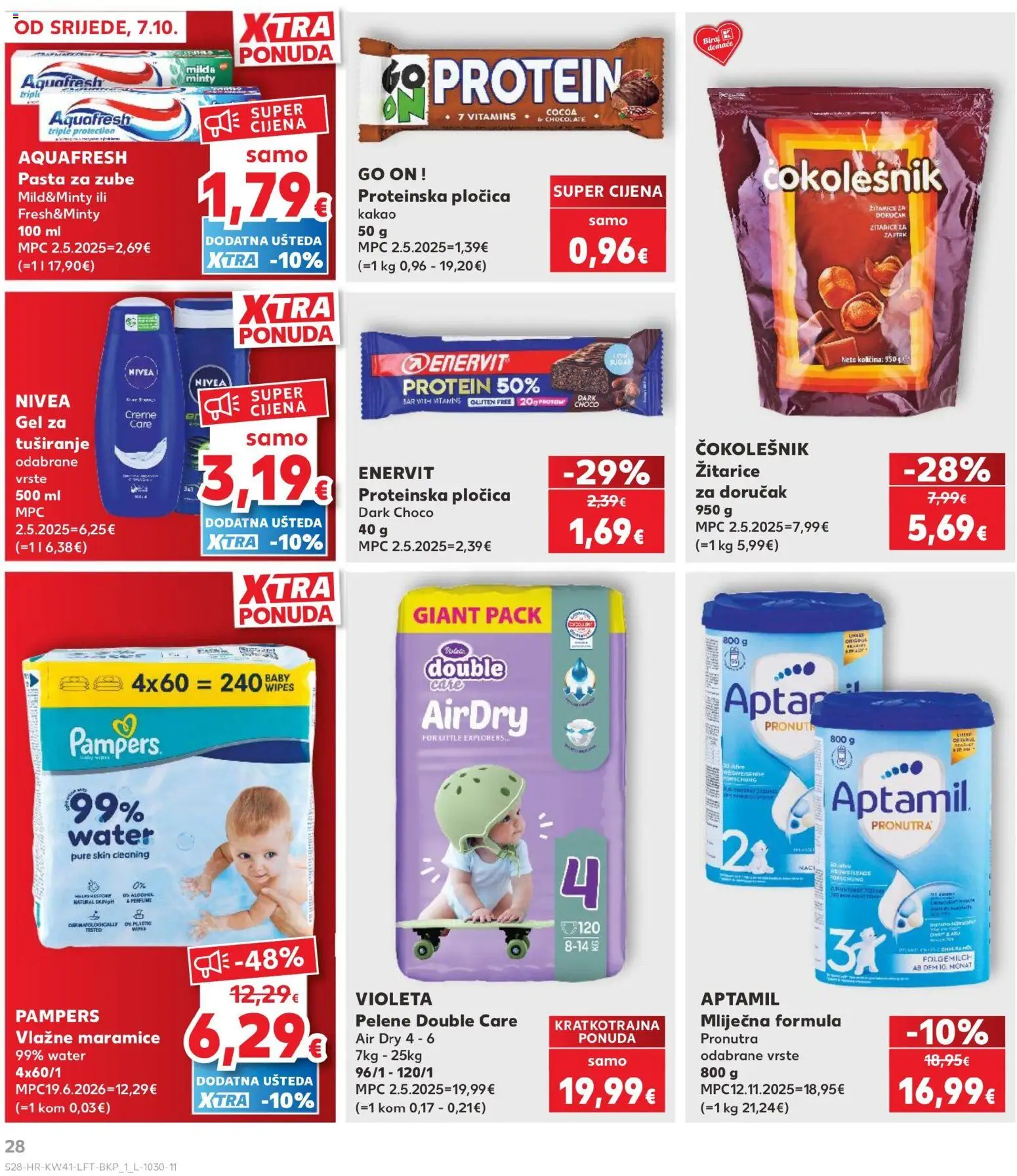 Kaufland katalog | vrijedi od 07.10.2026 | Stranica: 28 | Proizvodi: Pelene, Pasta, Kakao, Pampers