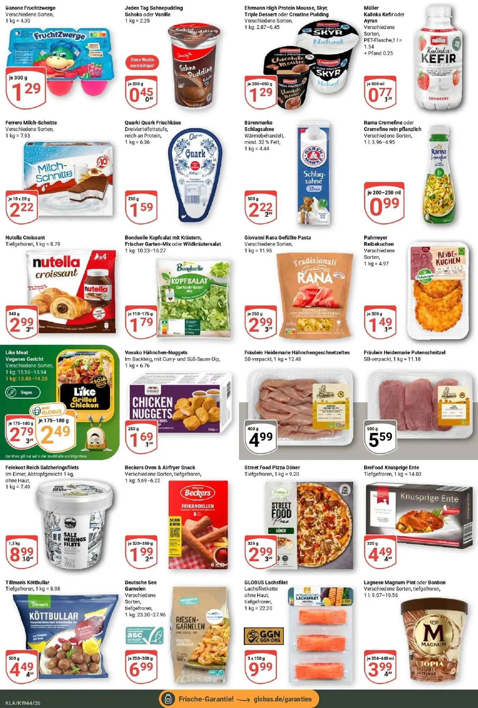 Globus Prospekt Kaiserslautern (ab 26.10.2026) » Angebote online | Seite: 10 | Produkte: Quark, Pudding, Pasta, Ferrero milchschnitte