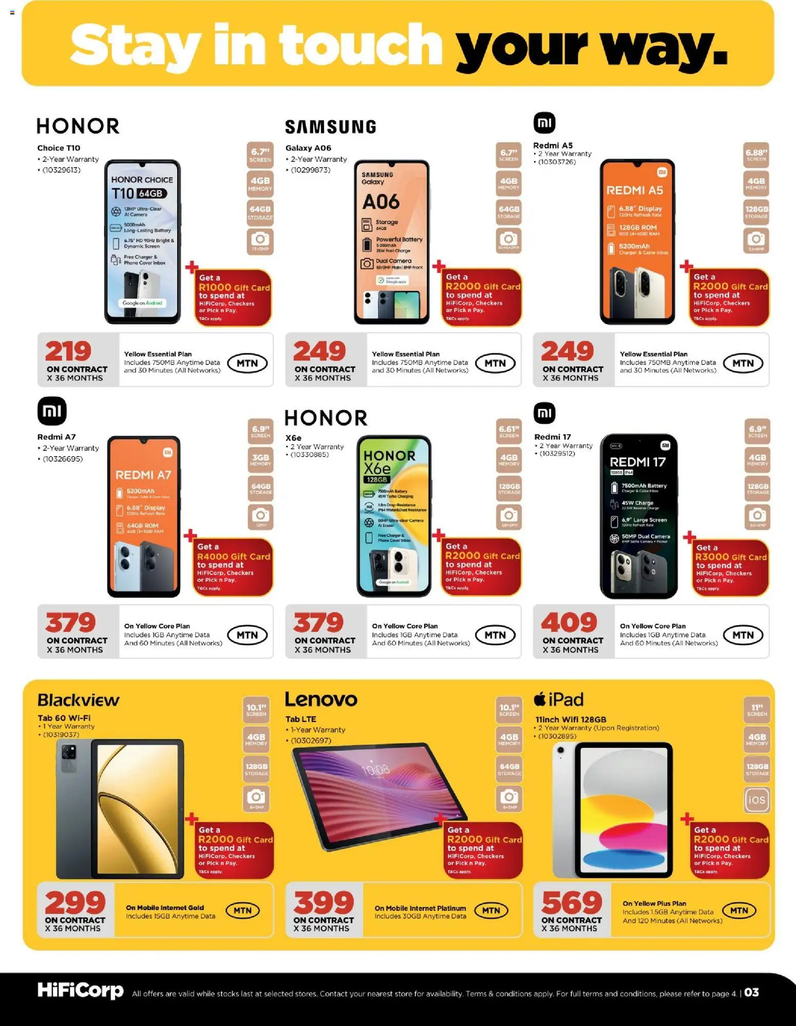 New HiFi Corp catalogue – valid from 30/09/2026 | Page: 3 | Products: Gift card, Camera, Battery, Charger