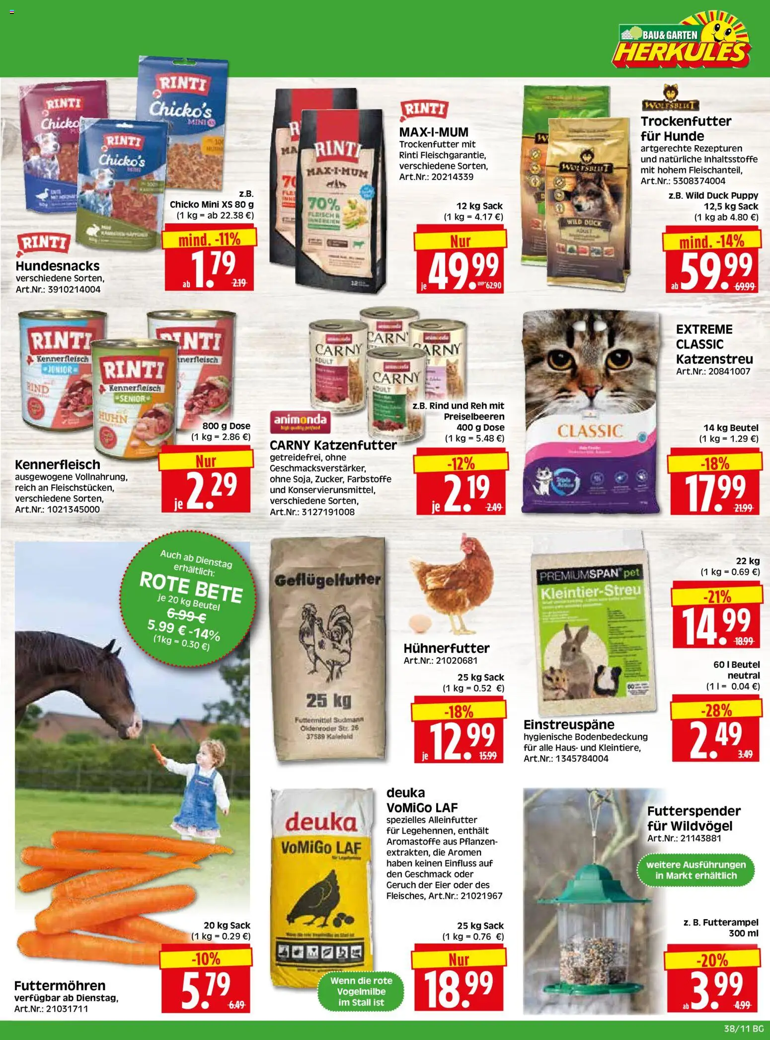 HERKULES Bau & Garten – gültig ab 14.09.2026 | Seite: 11 | Produkte: Katzenfutter, Eier, Preiselbeeren