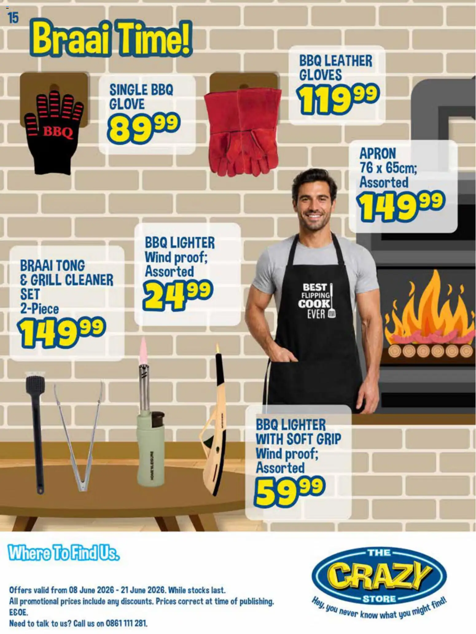 New Crazy Store catalogue – valid from 08.06.2026 | Page: 16 | Products: Glove, Apron, Gloves, Grill