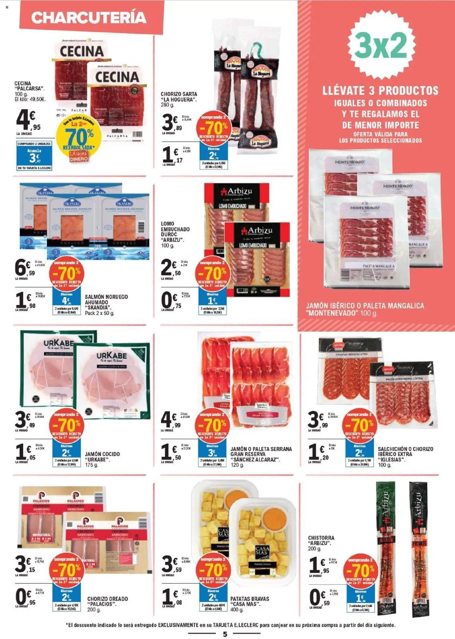 E.Leclerc - Vitoria-Gasteiz │ válido desde el 28/10/2026 | Página: 5 | Productos: Jamón ibérico, Jamón cocido, Salmón, Patatas