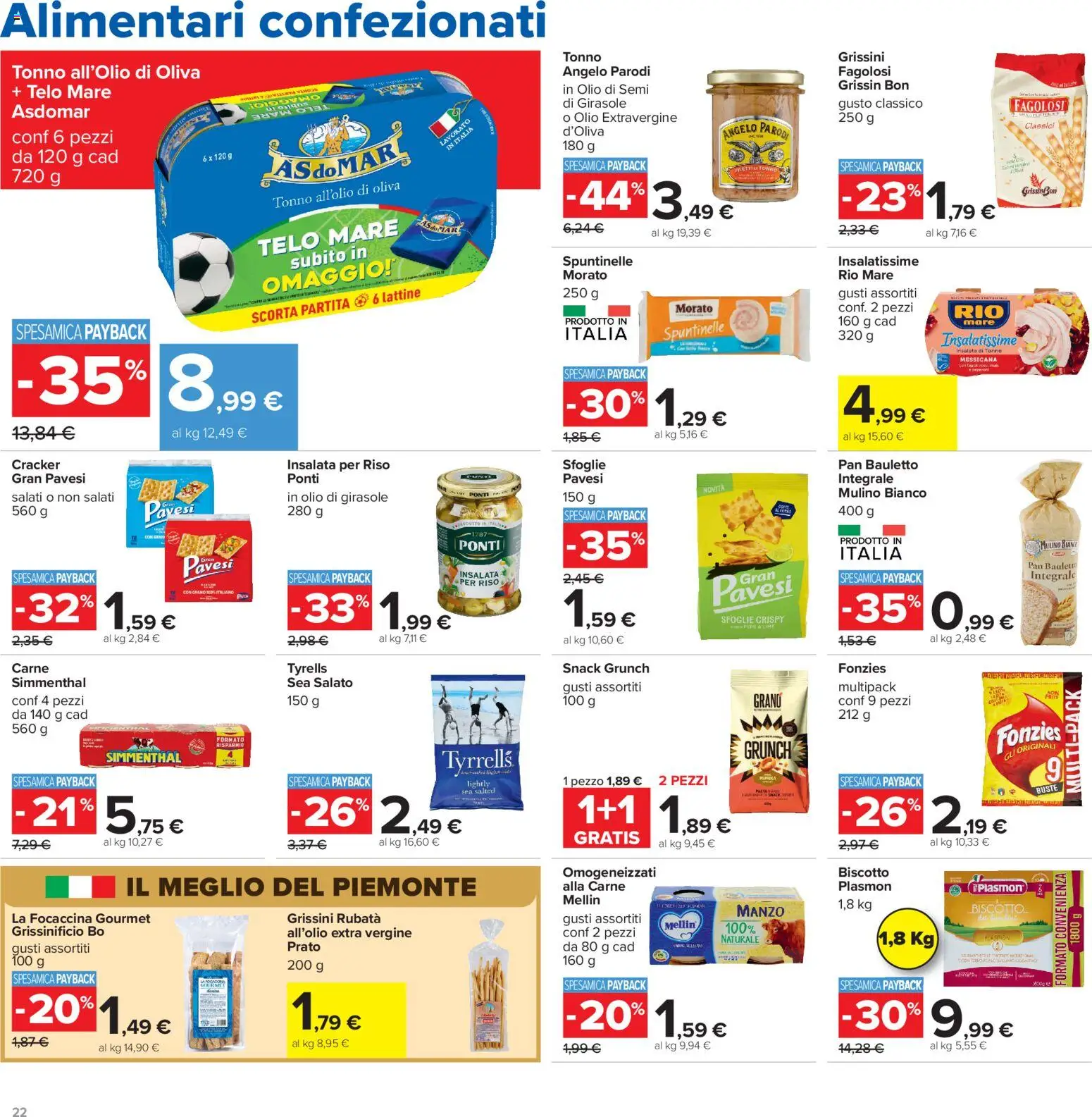 Volantino Carrefour del 16.06.2026 | Pagina: 22 | Prodotti: Riso, Manzo, Olio di girasole, Grissini