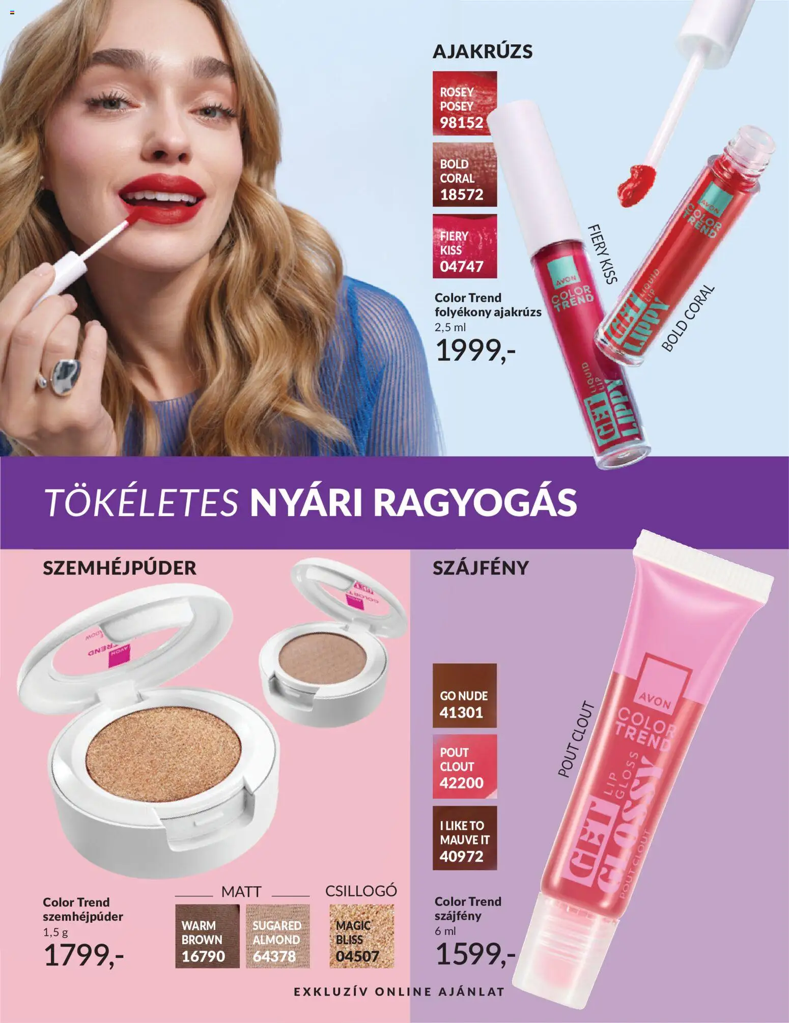Avon akciós ujság - amely érvényes a következő dátumtól: 01.06.2026 | Oldal: 92 | Termékek: Ajakrúzs, Szájfény