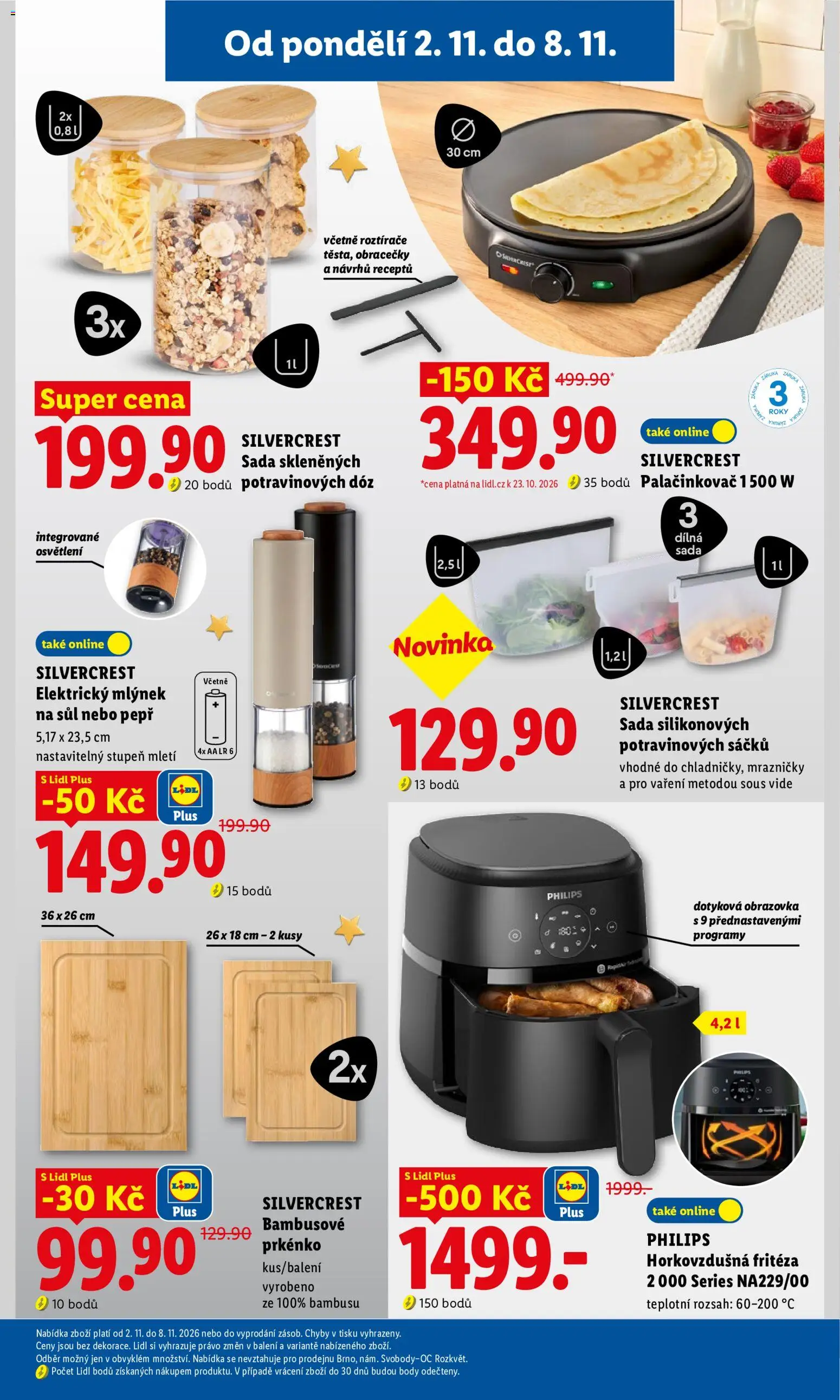 Lidl leták - Spotřební zboží od 02.11.2026 | Strana: 13 | Produkty: Palačinkovač, Mlýnek, Fritéza, Horkovzdušná fritéza