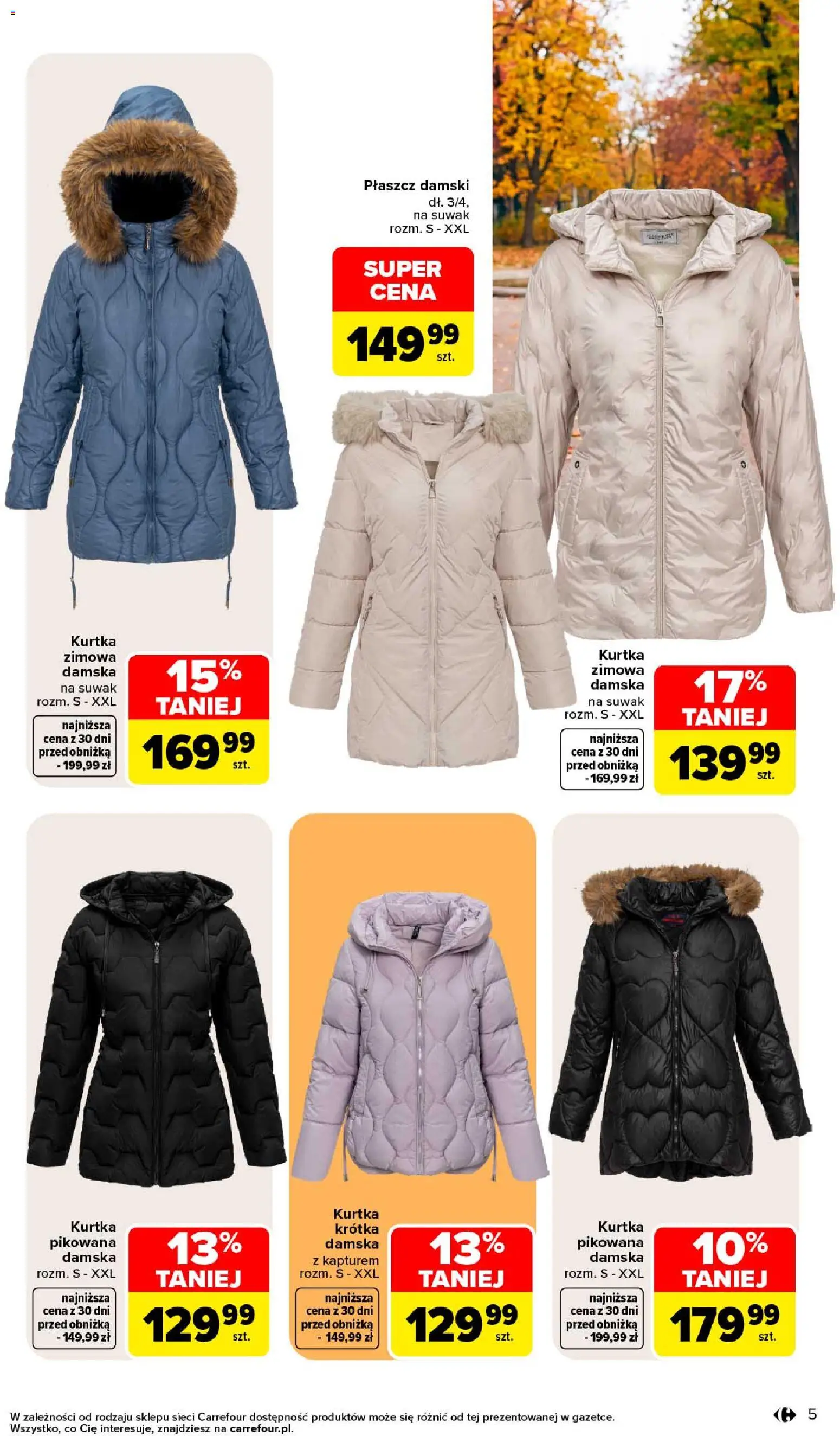 Carrefour gazetka - Na jesienne klimaty od 28.09.2026 | Strona: 5 | Produkty: Kurtka, Płaszcz