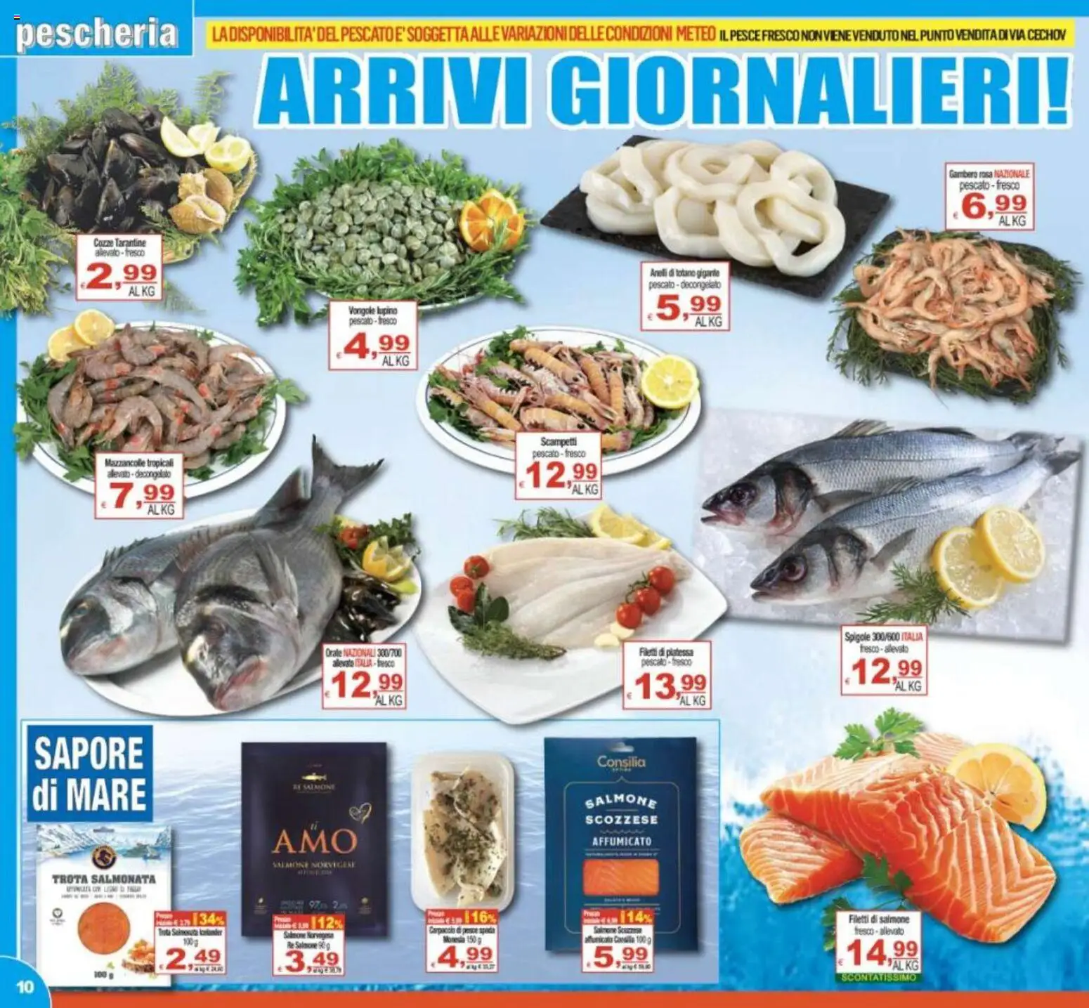 Volantino CTS del 29.05.2026 | Pagina: 10 | Prodotti: Pesce, Il pesce, Mazzancolle, Totano