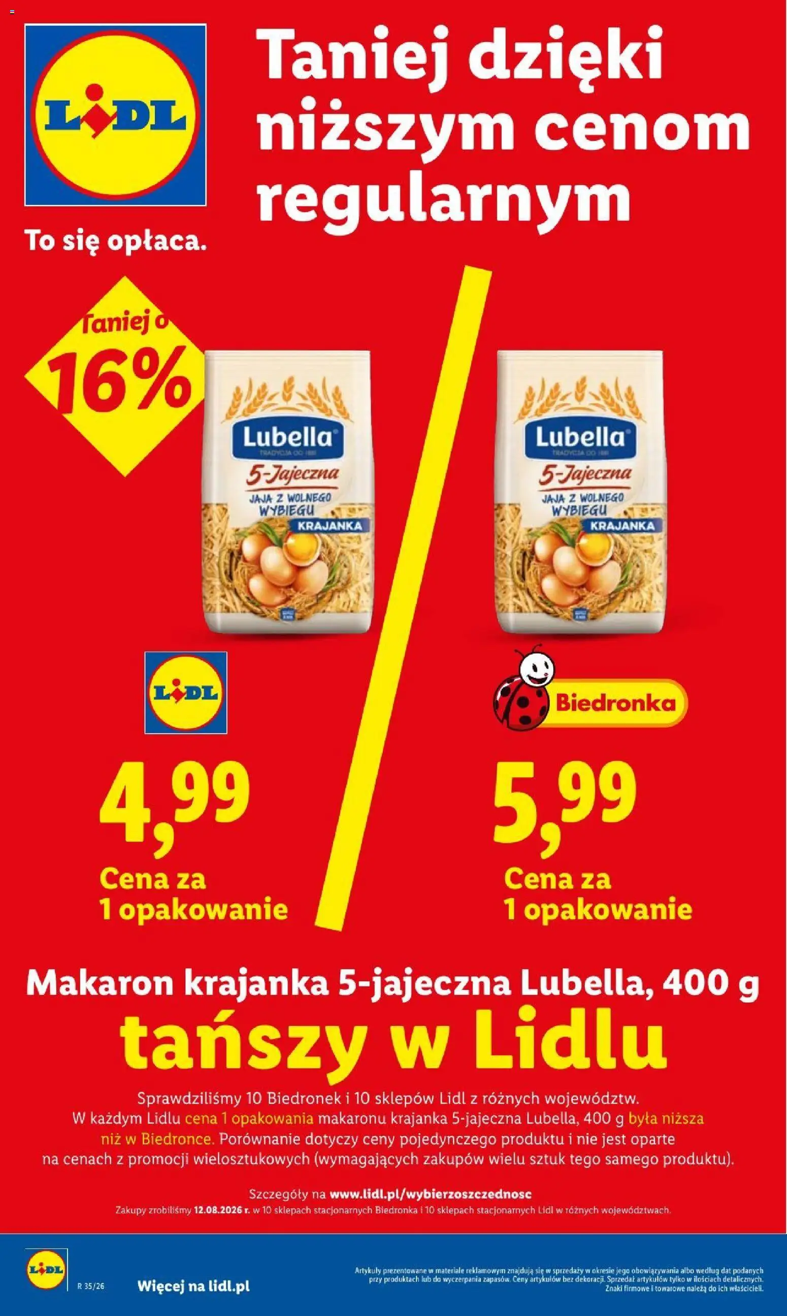 Lidl gazetka od 24.08.2026 | Strona: 6 | Produkty: Pasta, Makaron, Jaja