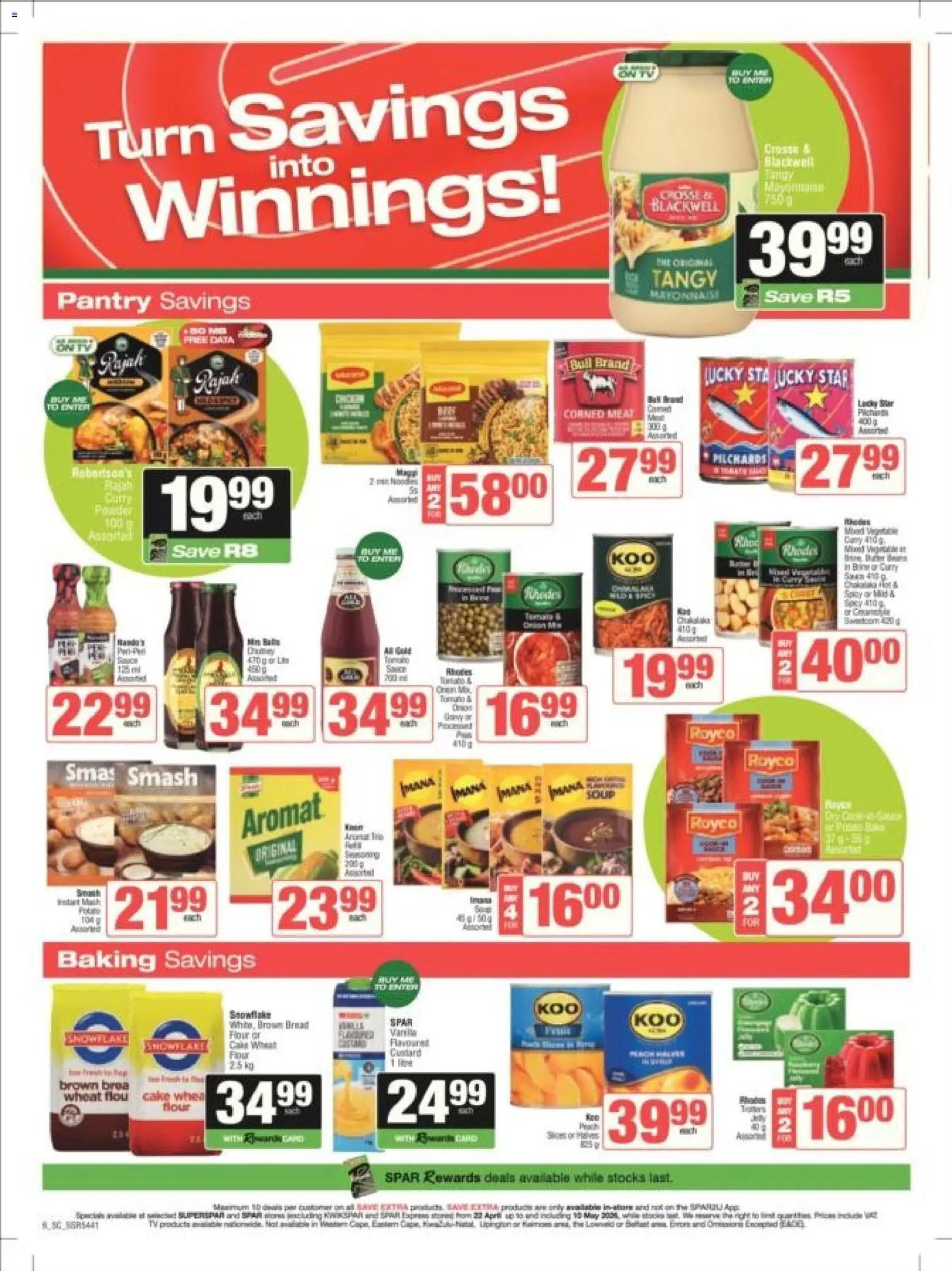New Spar catalogue – valid from 22.04.2026 | Page: 7 | Products: Cake, Corned meat, TV, Aromat